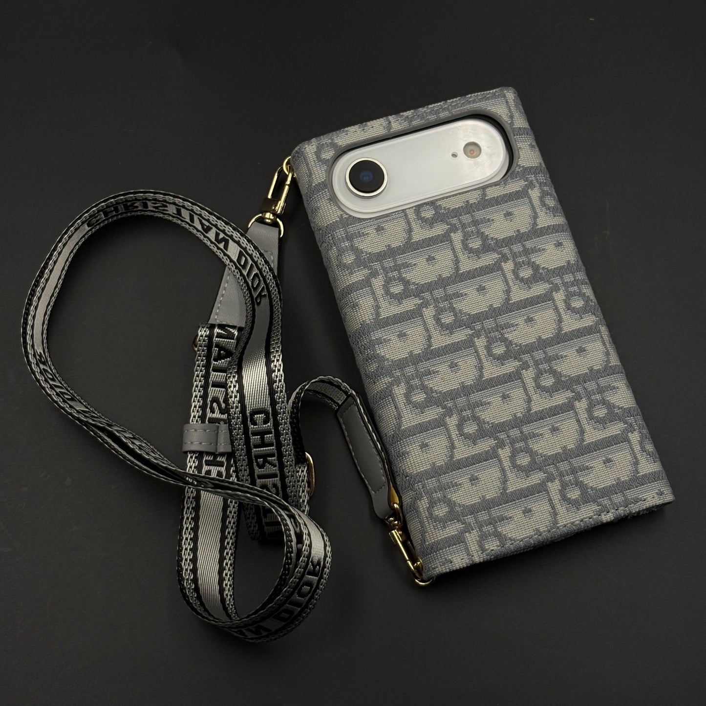 Luxury Embroidery CD Cardholder Case with Crossbody Sling for iPhone 17 Air