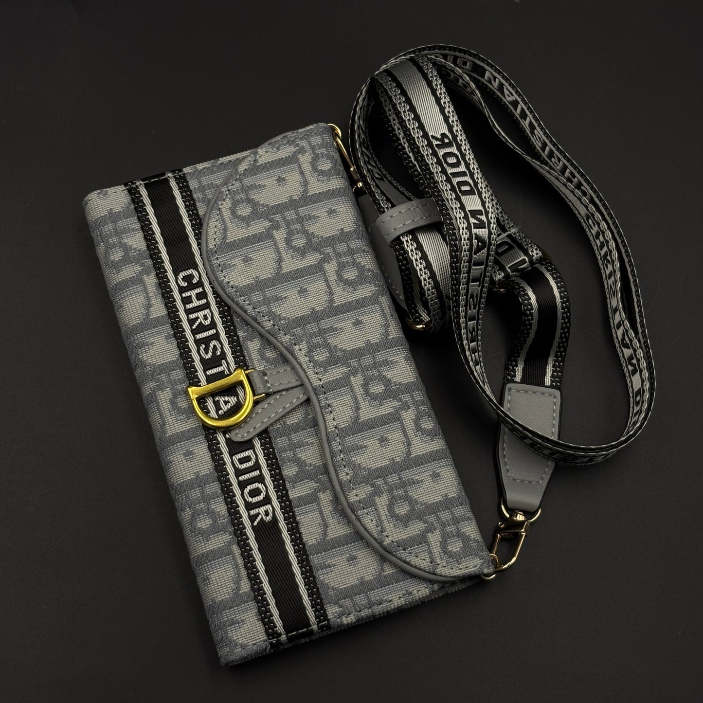 Luxury Embroidery CD Cardholder Case with Crossbody Sling for iPhone 17 Air