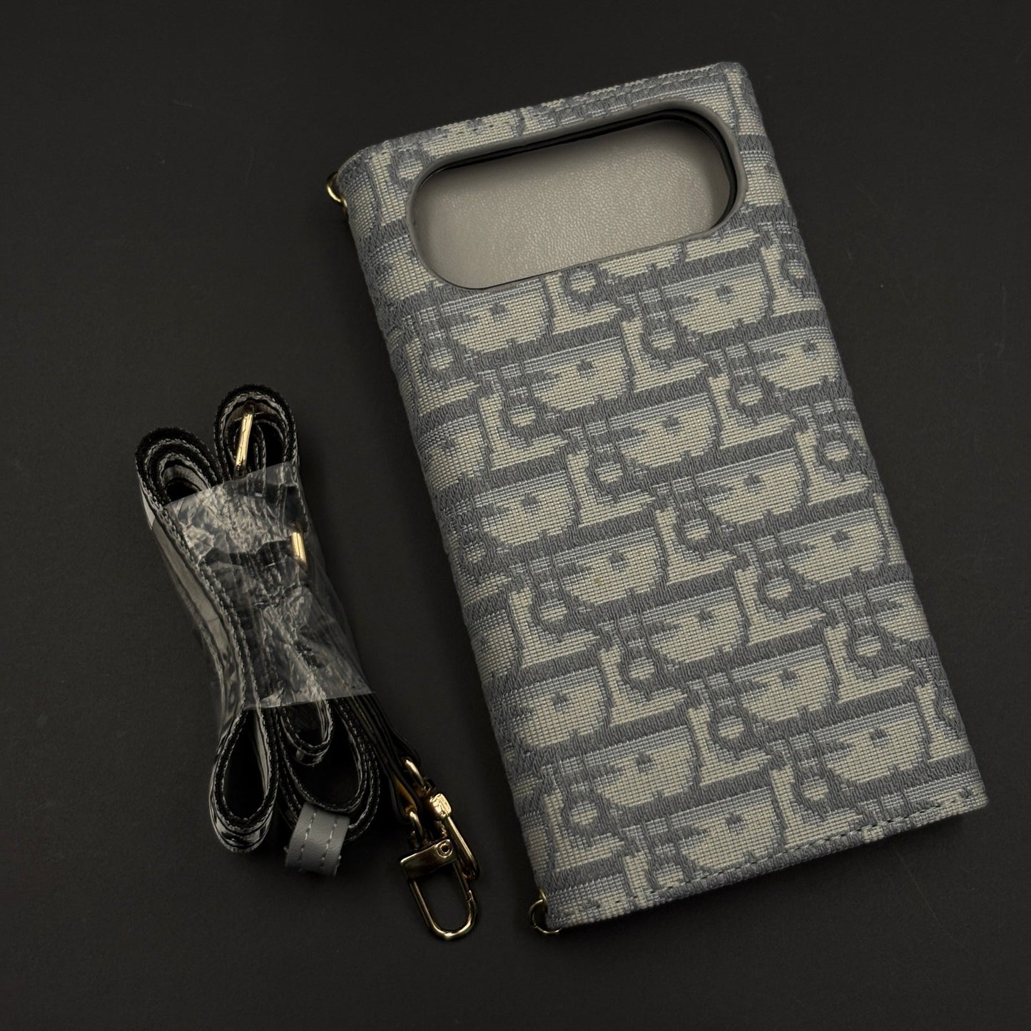Luxury Embroidery CD Cardholder Case with Crossbody Sling for iPhone 17 Air