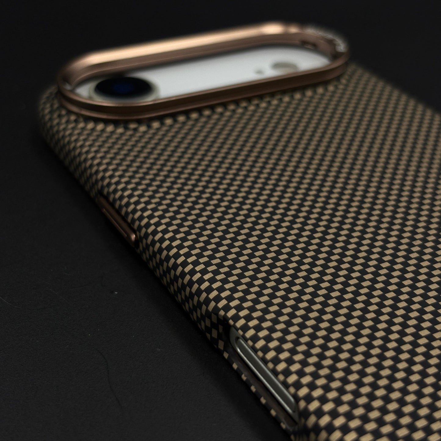 Sand Grid Carbon Fibre Hidden MagSafe Case with Camera Kickstand for iPhone 17 Air
