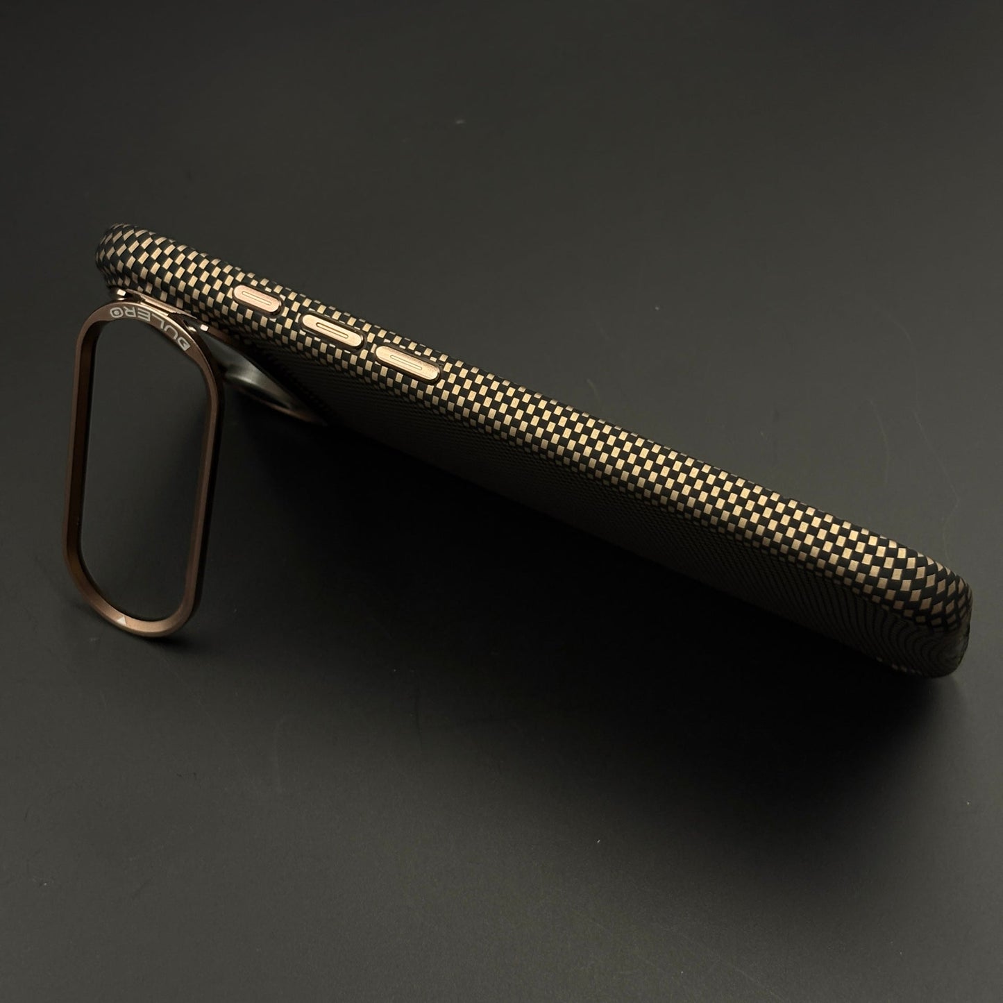 Sand Grid Carbon Fibre Hidden MagSafe Case with Camera Kickstand for iPhone 17 Air