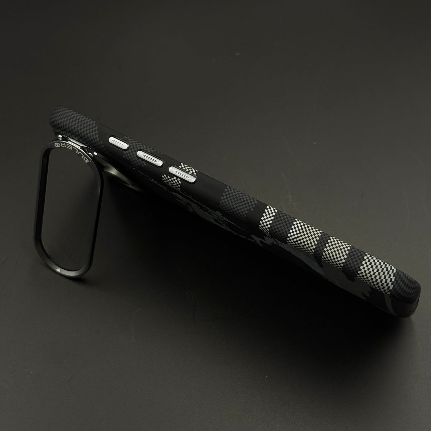 Pixel Camo Black Carbon Fibre Hidden MagSafe Case with Camera Kickstand for iPhone 17 Air