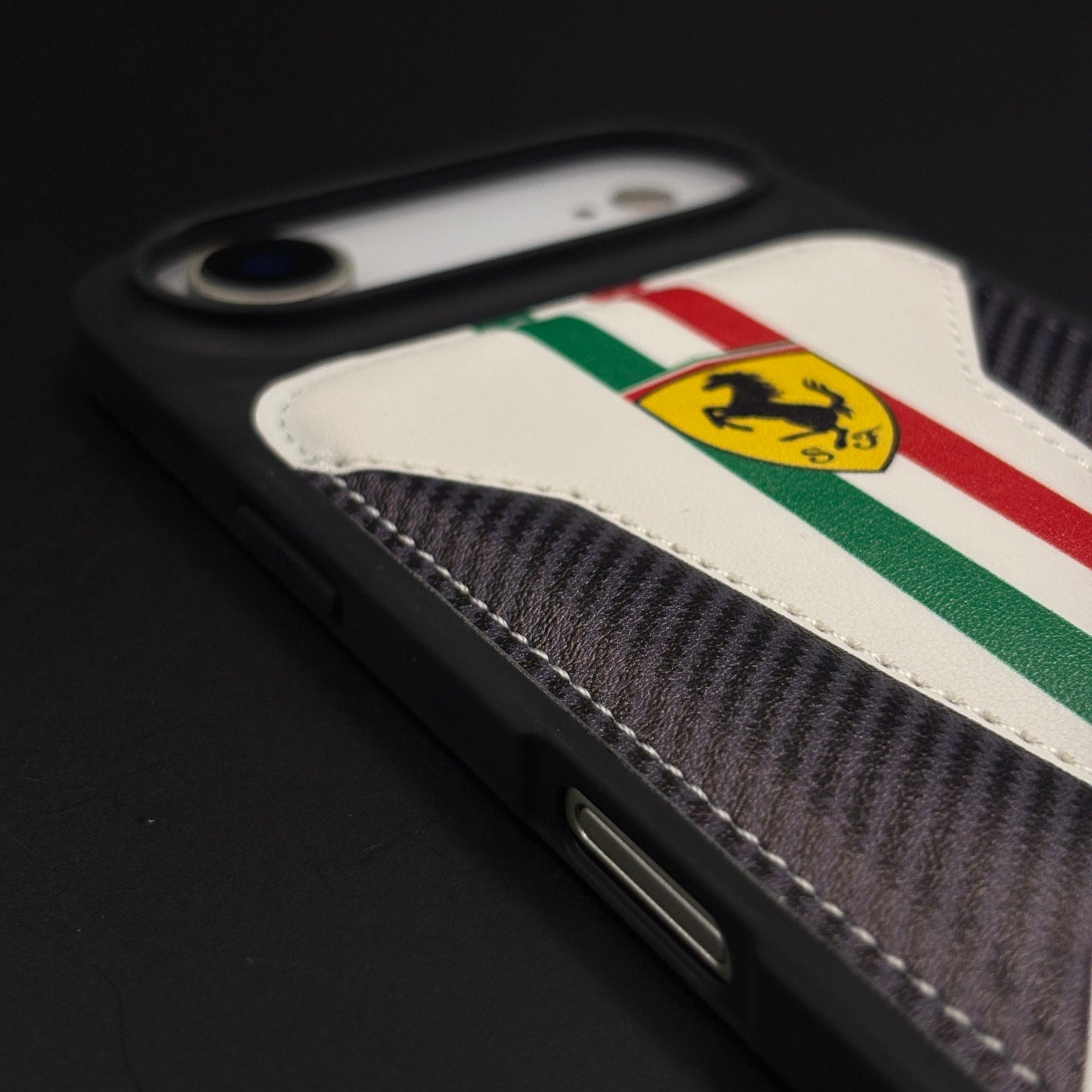 Motorsport Racing Inspired FR Stripe Stitched Leather Case for iPhone 17 Air