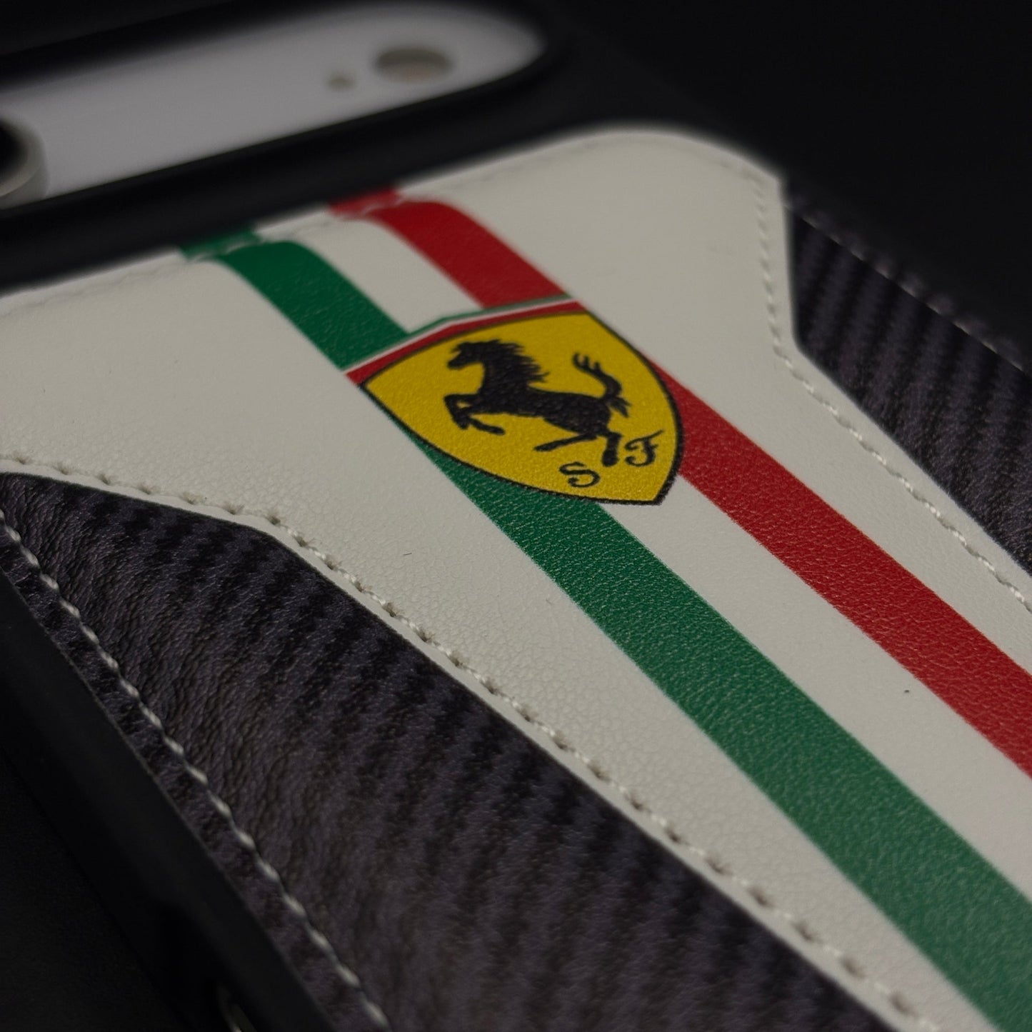 Motorsport Racing Inspired FR Stripe Stitched Leather Case for iPhone 17 Air