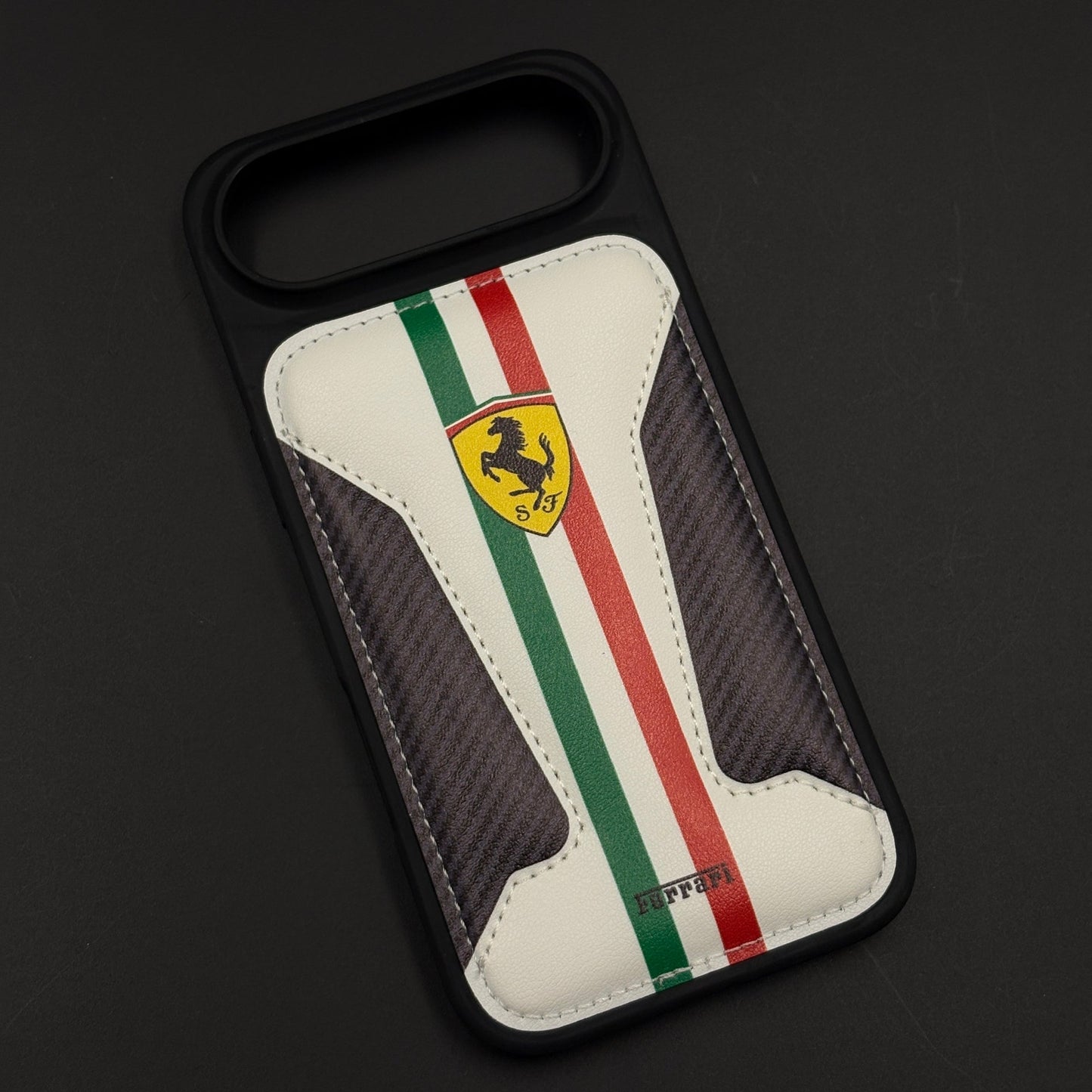 Motorsport Racing Inspired FR Stripe Stitched Leather Case for iPhone 17 Air