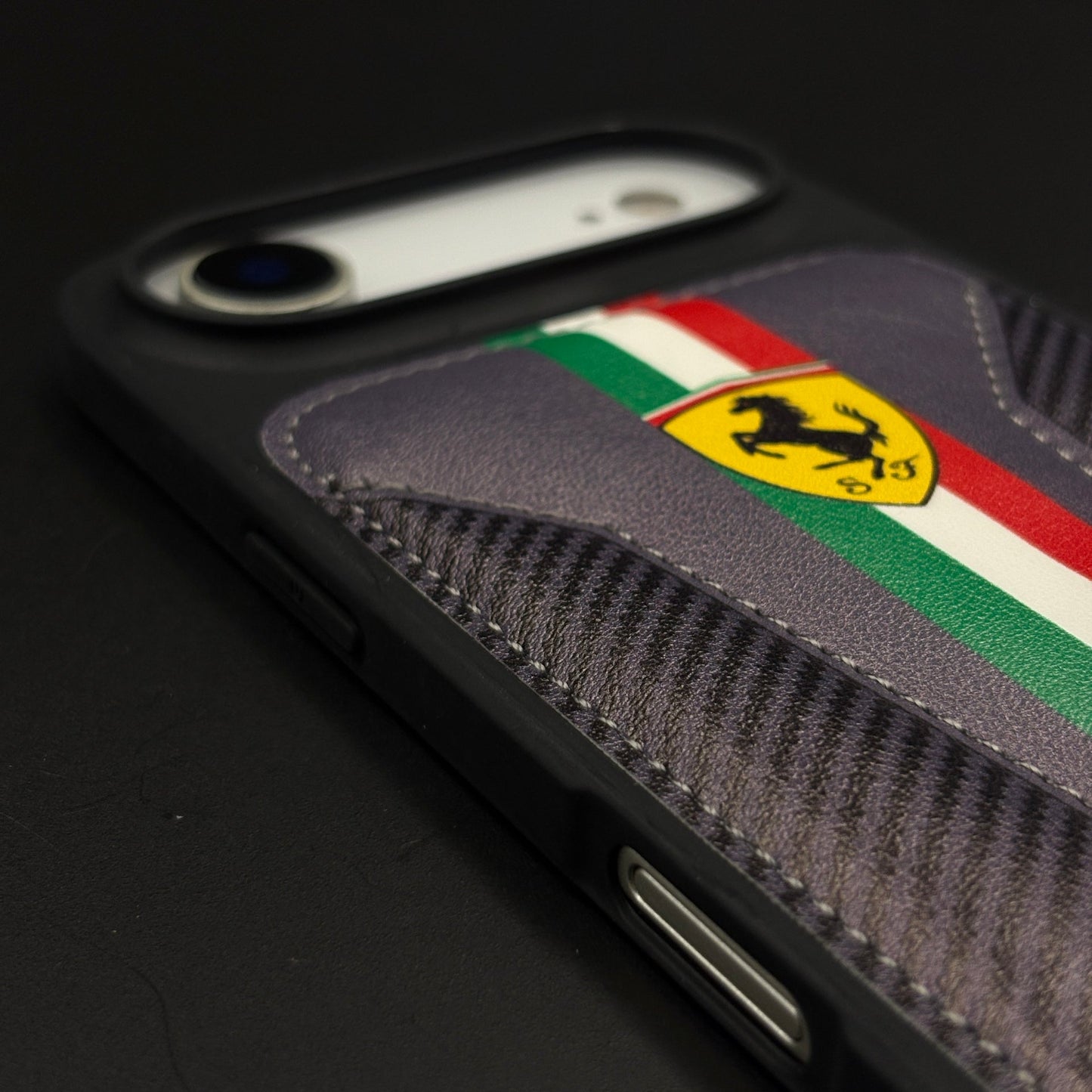 Motorsport Racing Inspired FR Stripe Stitched Leather Case for iPhone 17 Air