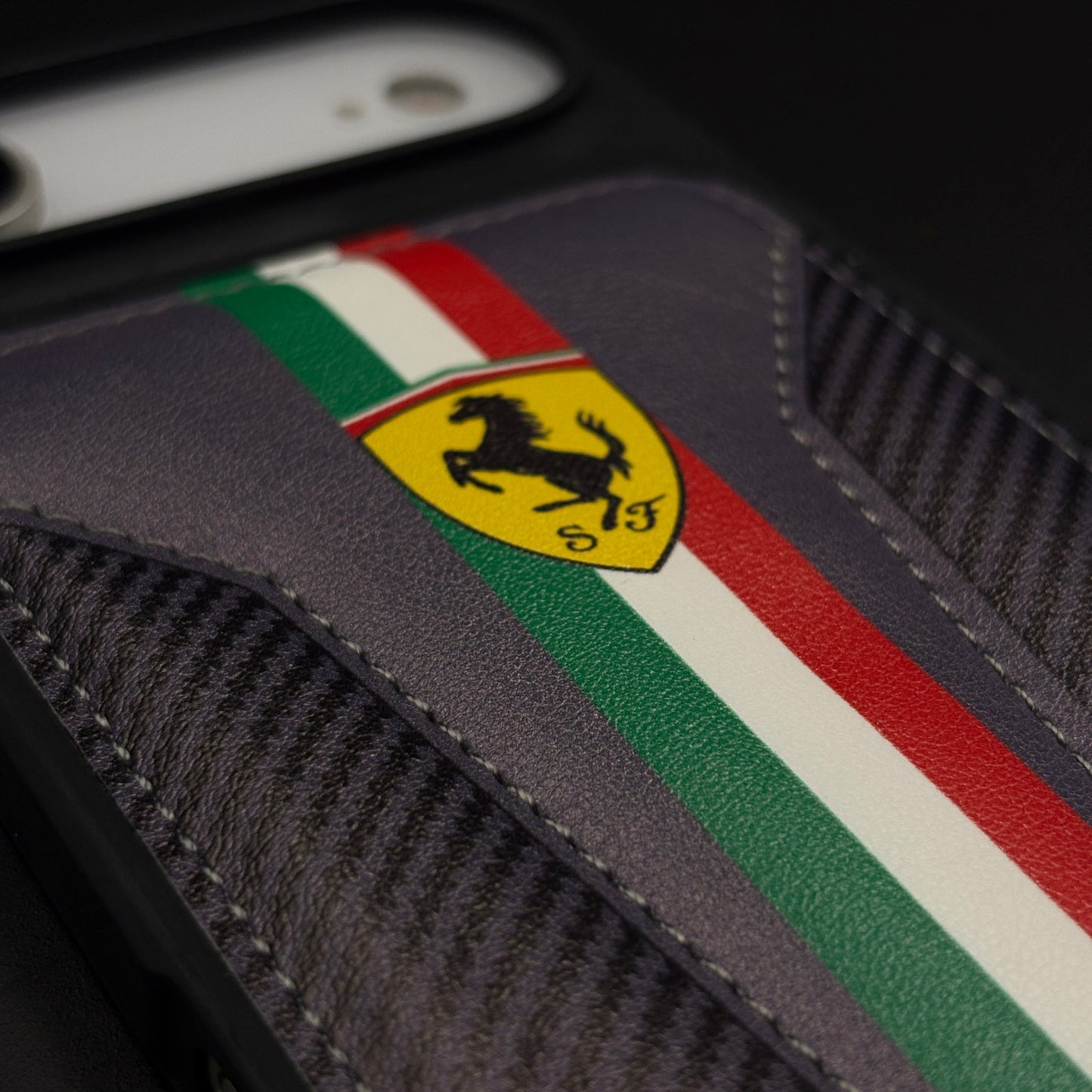 Motorsport Racing Inspired FR Stripe Stitched Leather Case for iPhone 17 Air