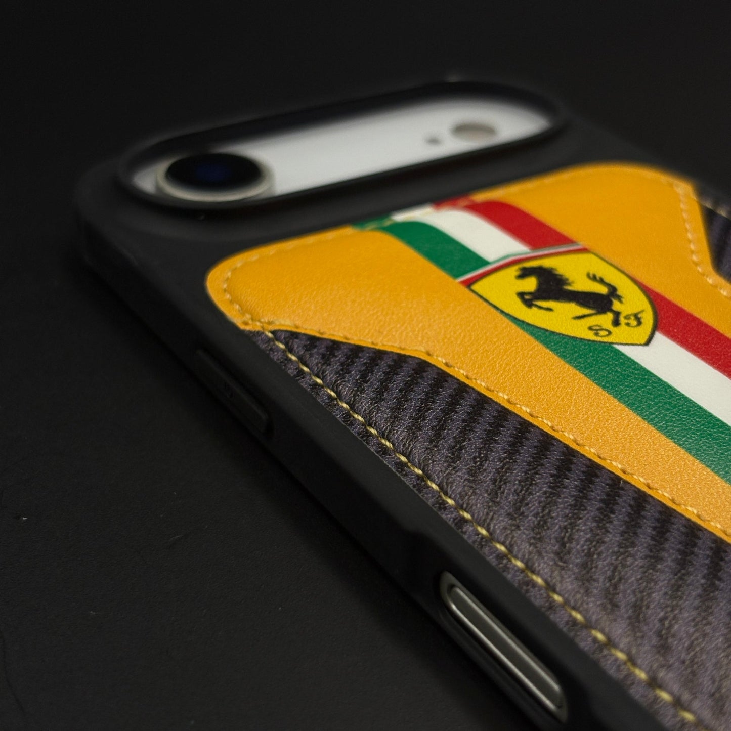 Motorsport Racing Inspired FR Stripe Stitched Leather Case for iPhone 17 Air