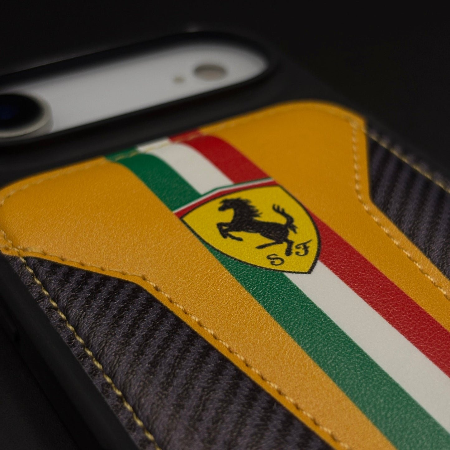 Motorsport Racing Inspired FR Stripe Stitched Leather Case for iPhone 17 Air