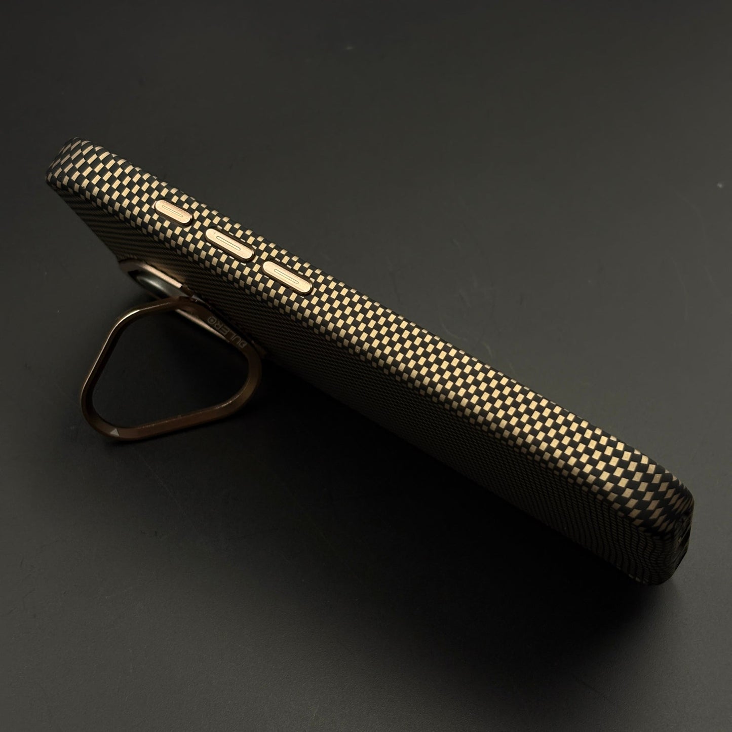 Sand Grid Carbon Fibre Hidden MagSafe Case with Camera Kickstand for iPhone 17