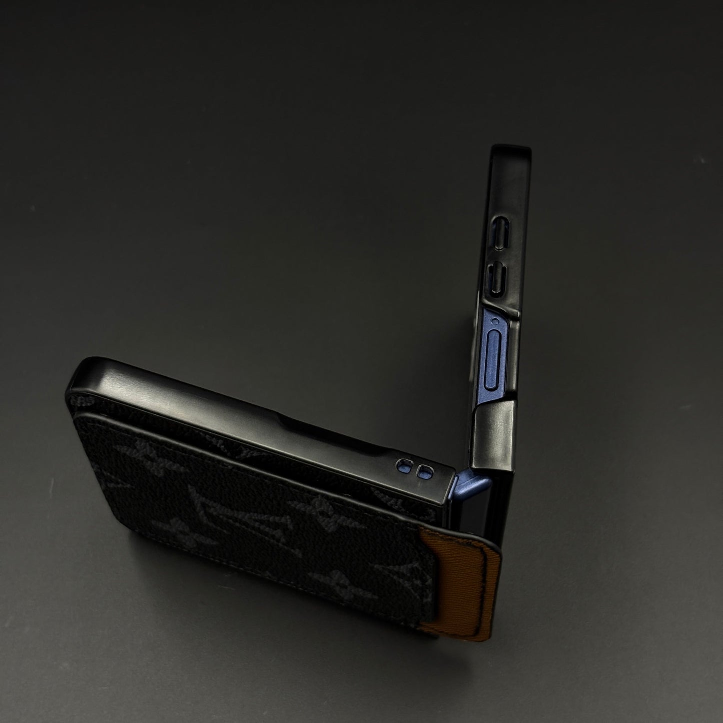 Luxury Brown Cardholder Case for Samsung Galaxy Z Flip 7 | Fashion Monogram Designer Cover