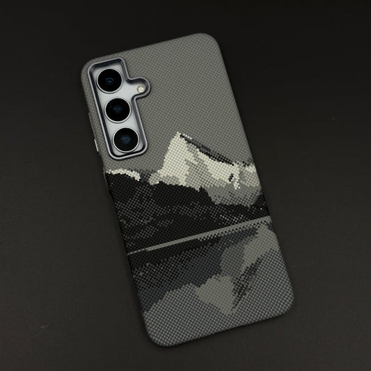 Aramid Texture Case Stripe Pattern Mountain for Samsung Galaxy S24 | S25 Carbon Fibre Feel | Hidden MagSafe | Ultra Slim Fit