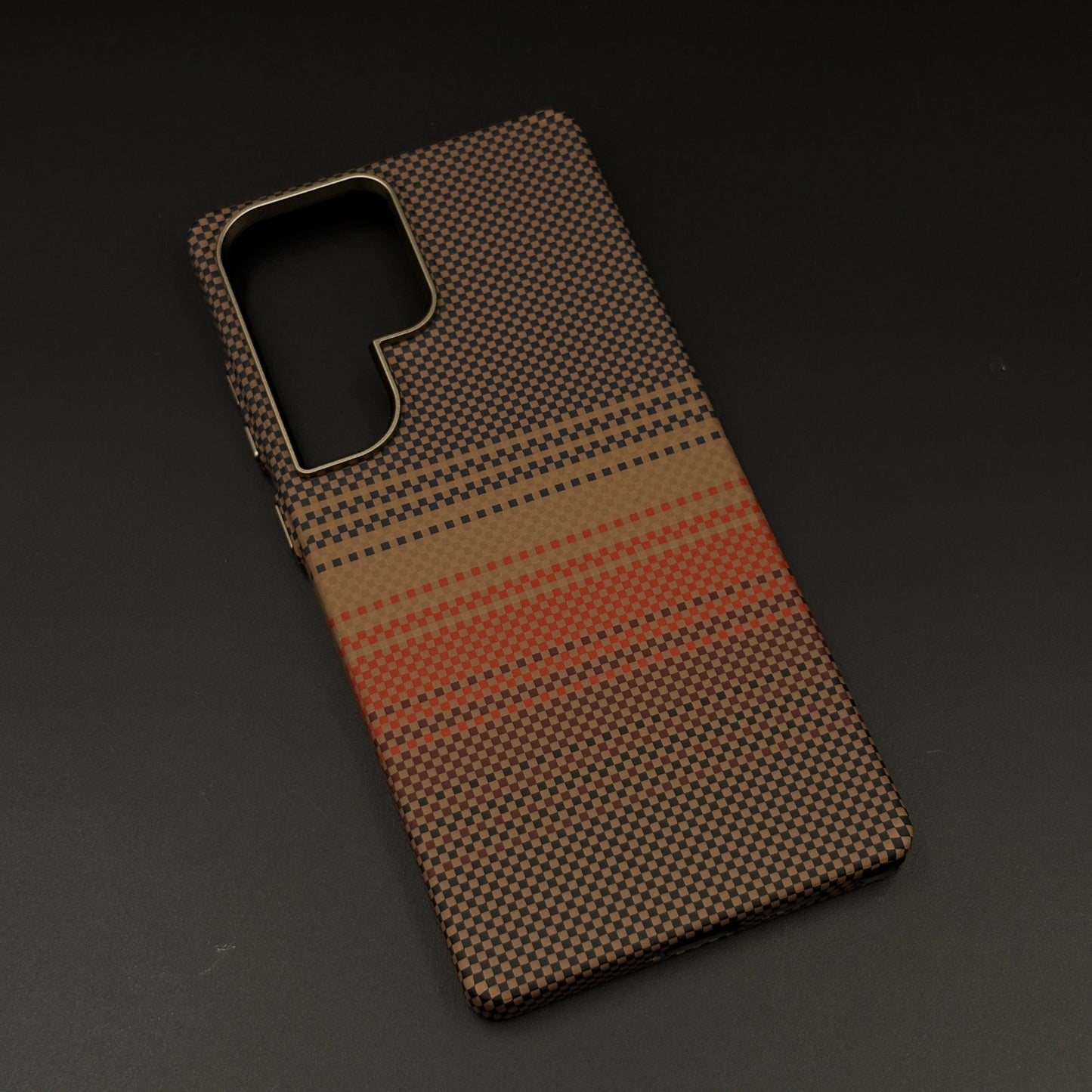 Carbon Texture Sunset Stripe Mobile Case Cover for Samsung Galaxy S25 Ultra | Rare Aramid Texture Finish | Real Carbon Fibre Feel | Hidden MagSafe