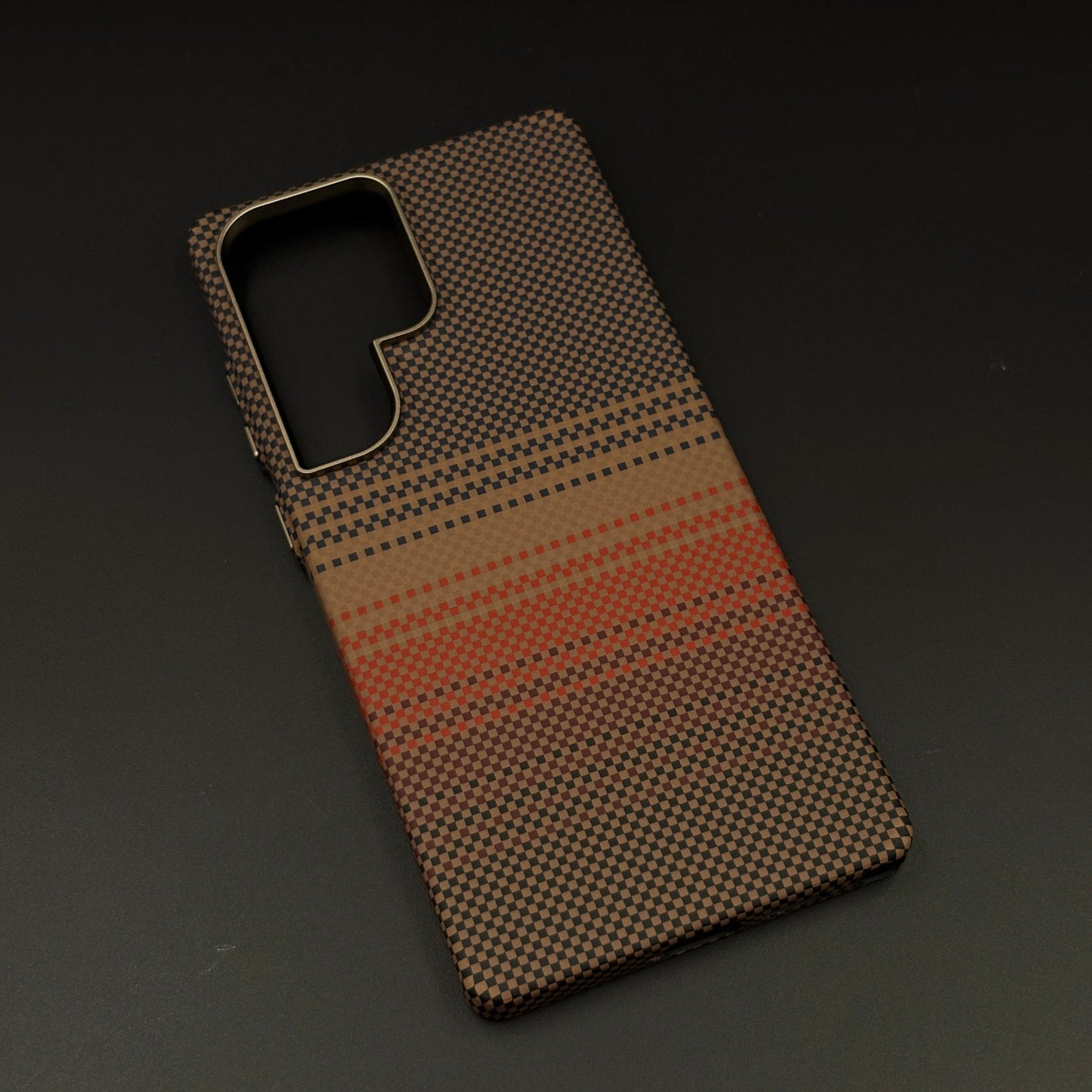 Carbon Texture Sunset Stripe Mobile Case Cover for Samsung Galaxy S24 Ultra | Rare Aramid Texture Finish | Real Carbon Fibre Feel | Hidden MagSafe