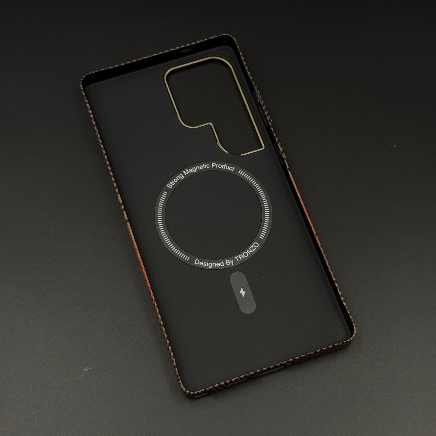 Carbon Texture Sunset Stripe Mobile Case Cover for Samsung Galaxy S25 Ultra | Rare Aramid Texture Finish | Real Carbon Fibre Feel | Hidden MagSafe