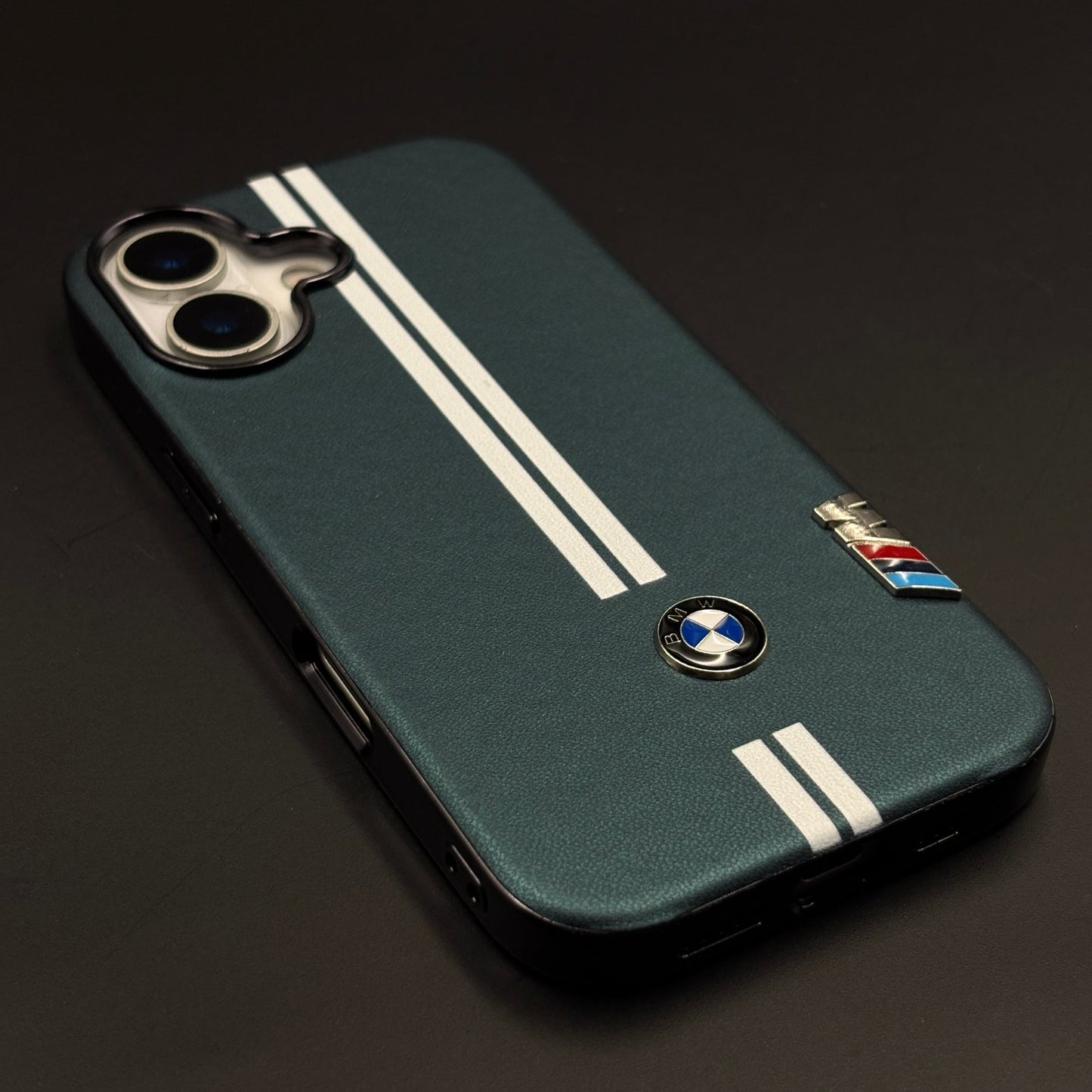 Motorsport Inspired M Performance Stripe Leather Case for iPhone 17