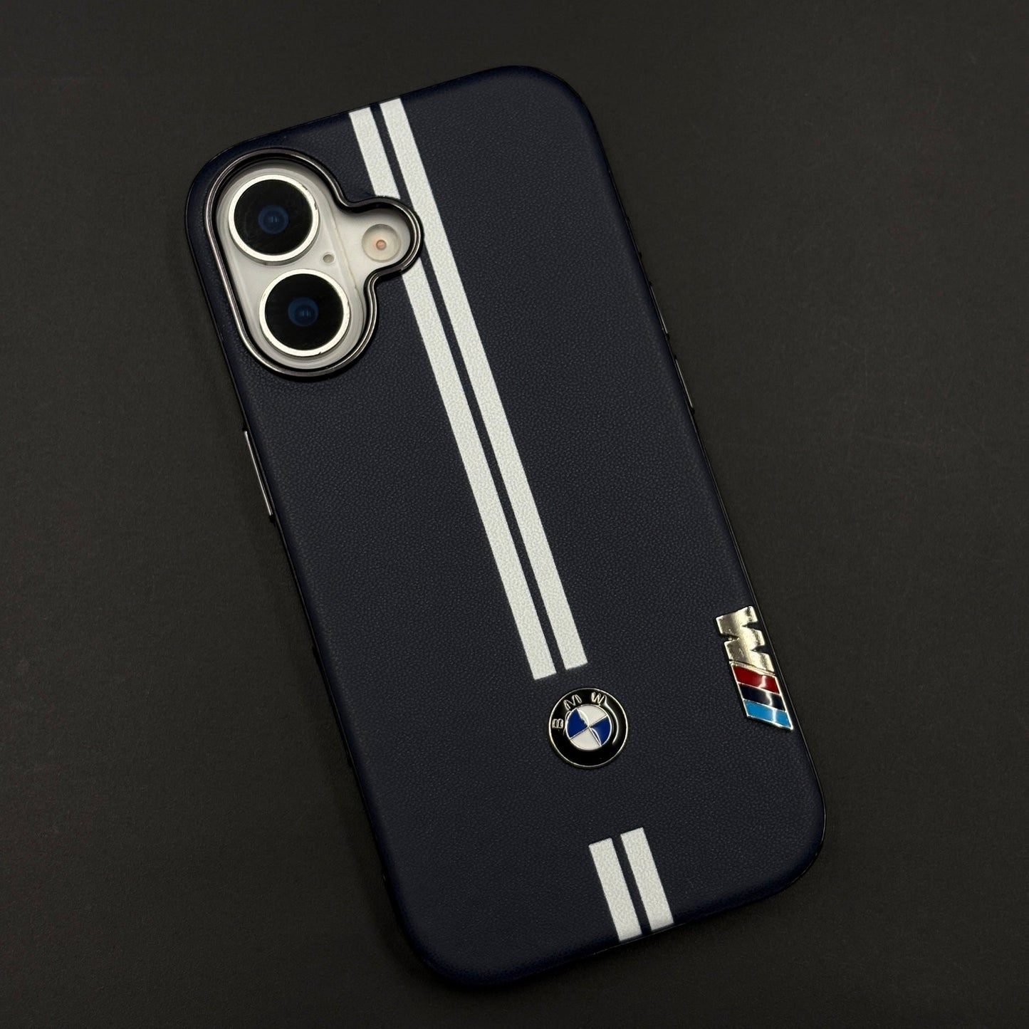 Motorsport Inspired M Performance Stripe Leather Case for iPhone 17