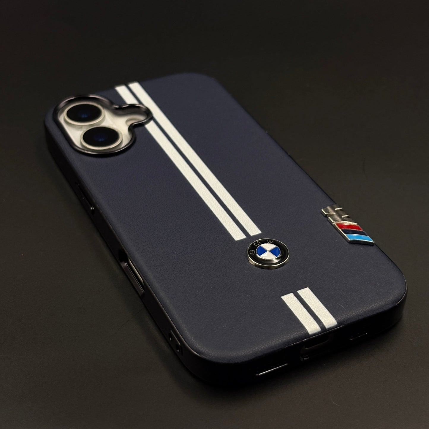 Motorsport Inspired M Performance Stripe Leather Case for iPhone 17