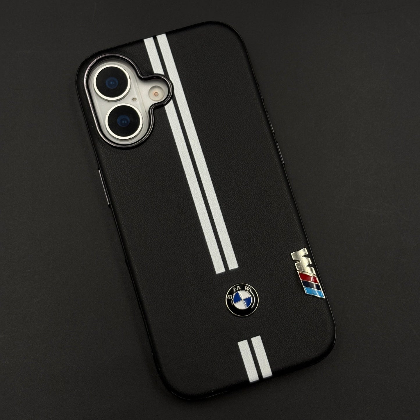 Motorsport Inspired M Performance Stripe Leather Case for iPhone 17