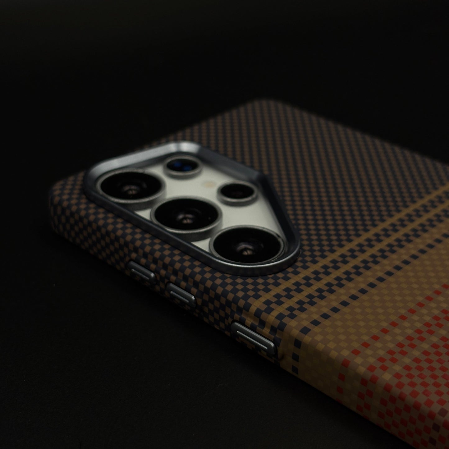 Carbon Texture Sunset Stripe Case Cover for Samsung Galaxy S25 Ultra | Rare Aramid Texture Finish | Real Carbon Fibre Feel | Hidden MagSafe