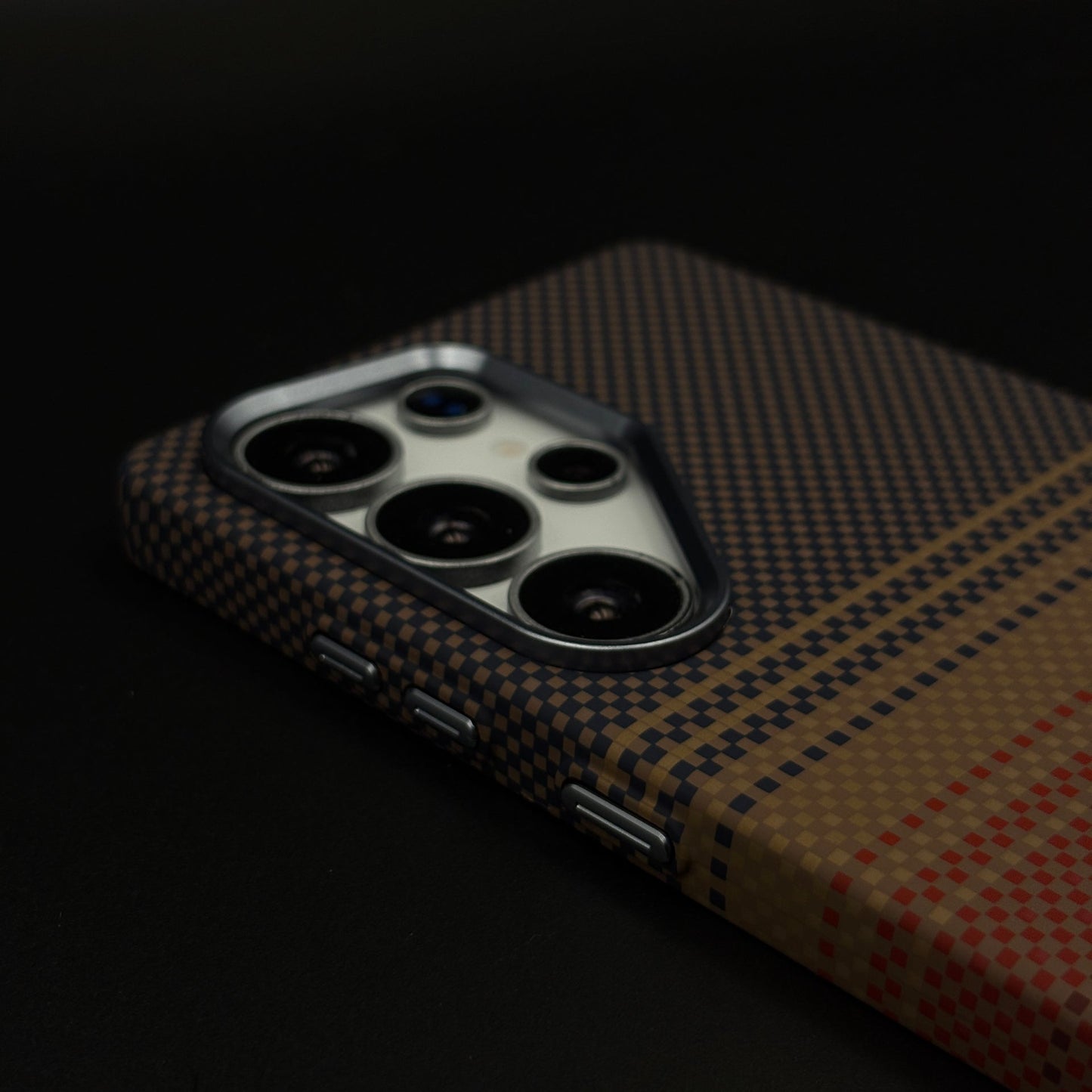 Carbon Texture Sunset Stripe Case Cover for Samsung Galaxy S25 Ultra | Rare Aramid Texture Finish | Real Carbon Fibre Feel | Hidden MagSafe