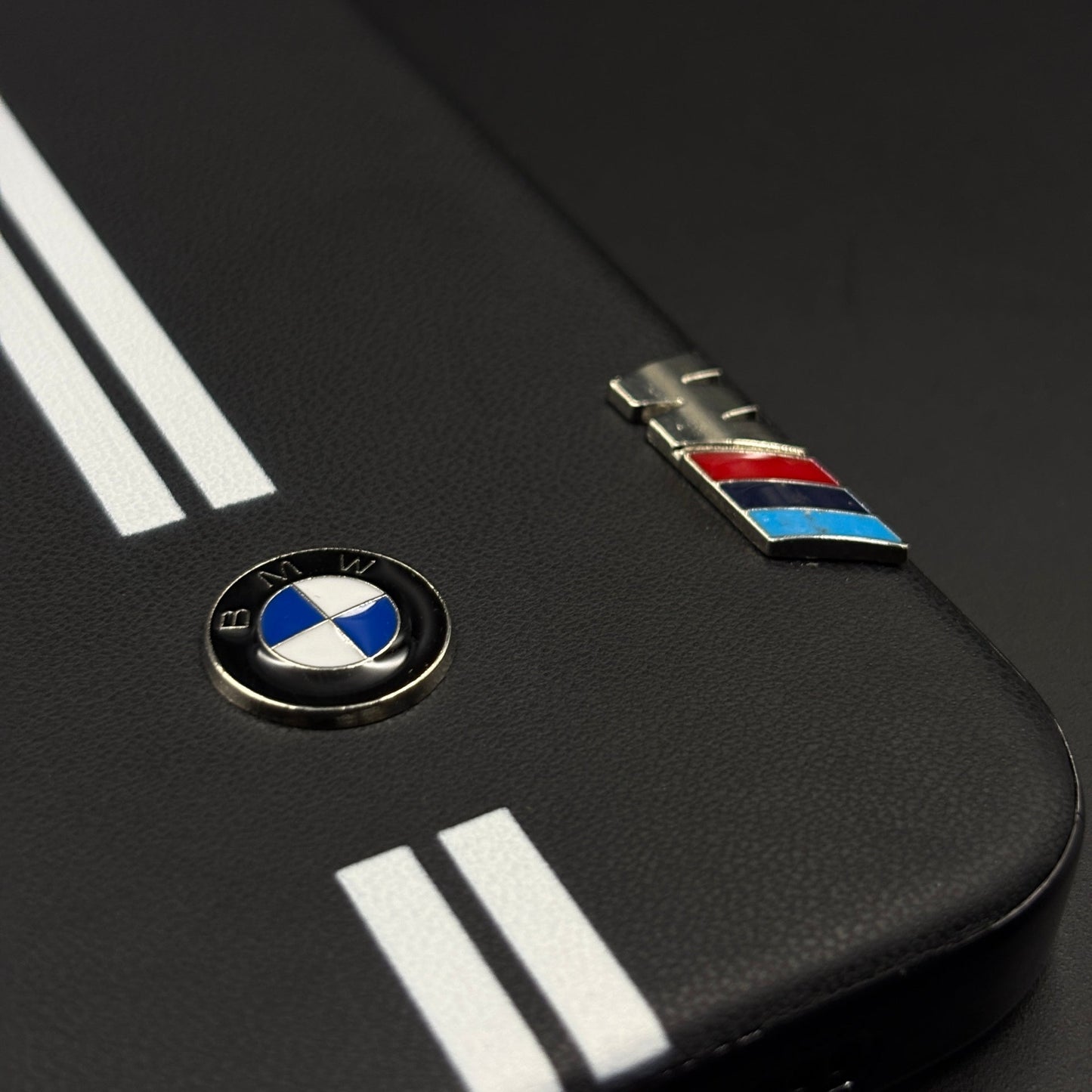 Motorsport Inspired M Performance Stripe Leather Case for iPhone 17