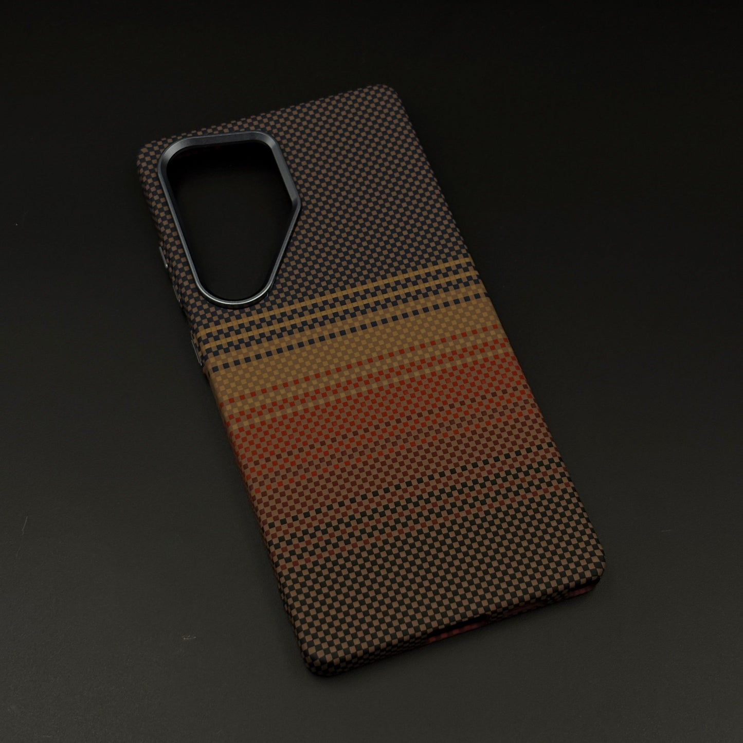 Carbon Texture Sunset Stripe Case Cover for Samsung Galaxy S25 Ultra | Rare Aramid Texture Finish | Real Carbon Fibre Feel | Hidden MagSafe