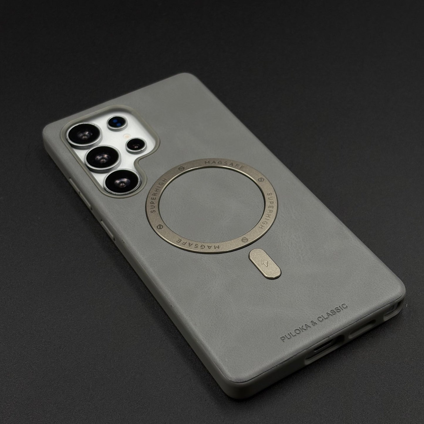 Luxury Leather MagSafe Case for Samsung Galaxy S25 Ultra | Premium Magnetic Charging Support