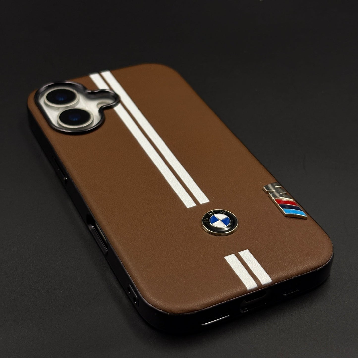 Motorsport Inspired M Performance Stripe Leather Case for iPhone 17