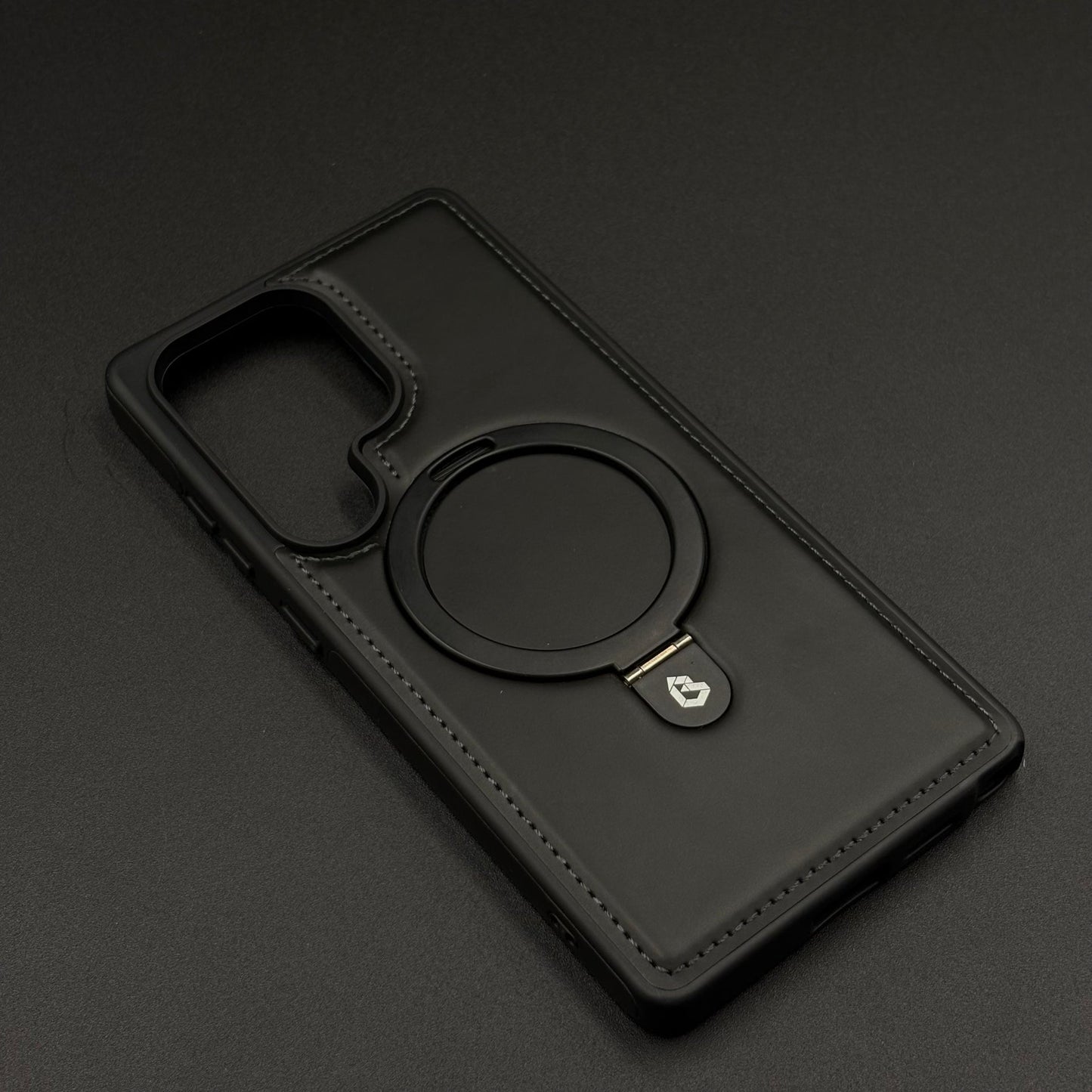 Magnetic Leather MagSafe Case for Samsung Galaxy S25 Ultra | Premium Stitch Finish | Kickstand Ring
