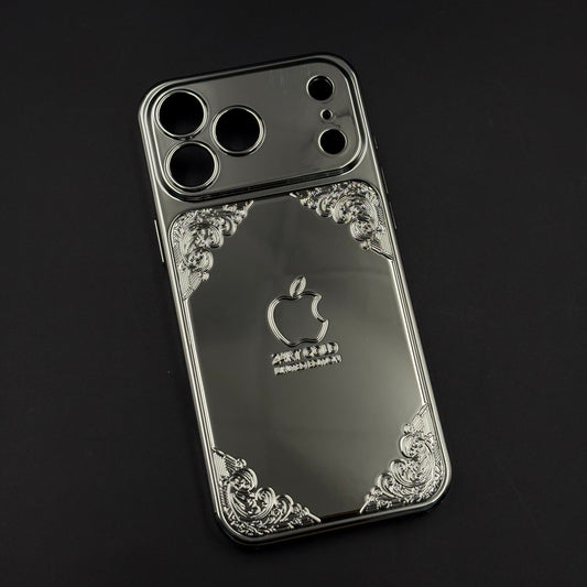 Silver Logo Embossed Case with Camera Protection for iPhone 17 Series