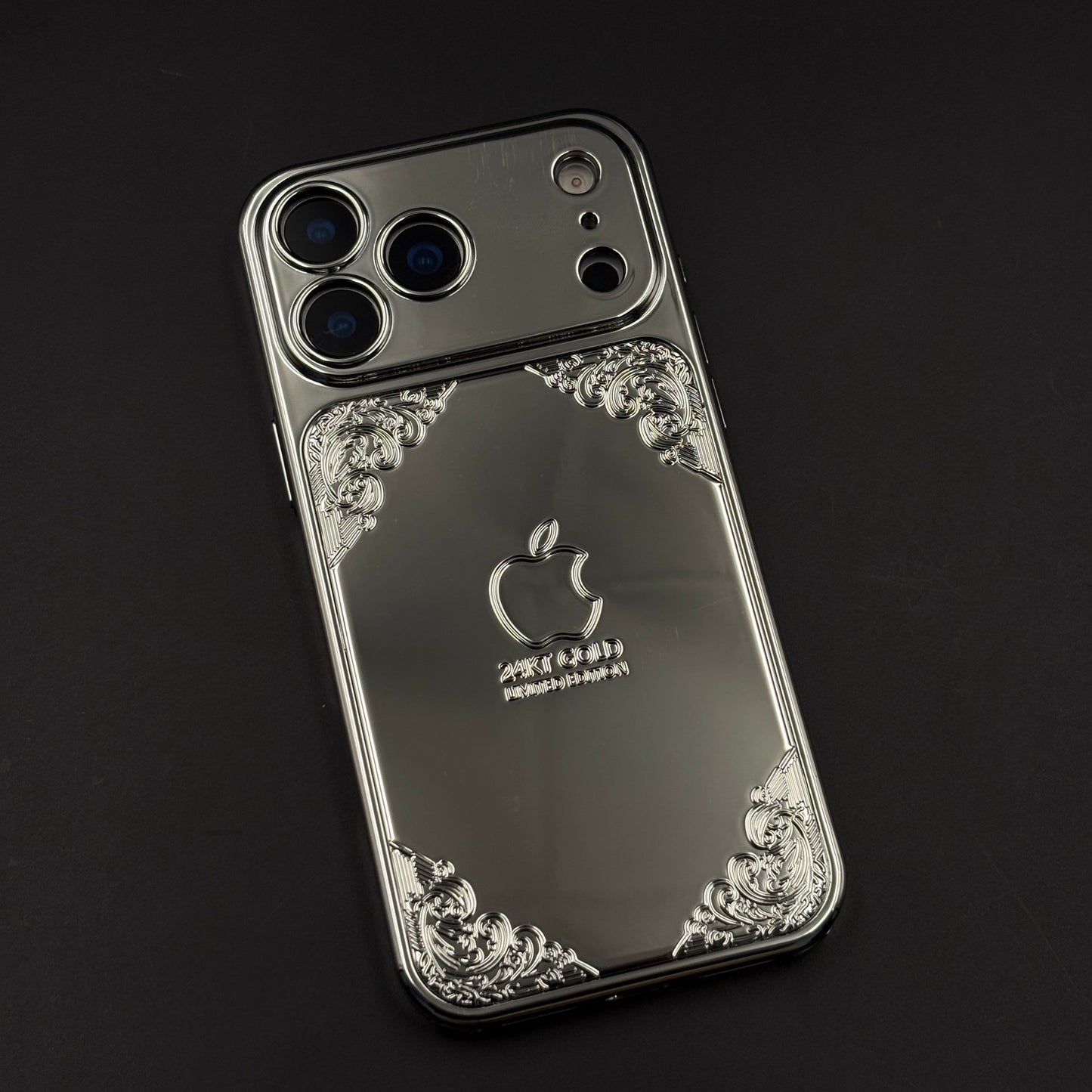 Silver Logo Embossed Case with Camera Protection for iPhone 17 Series