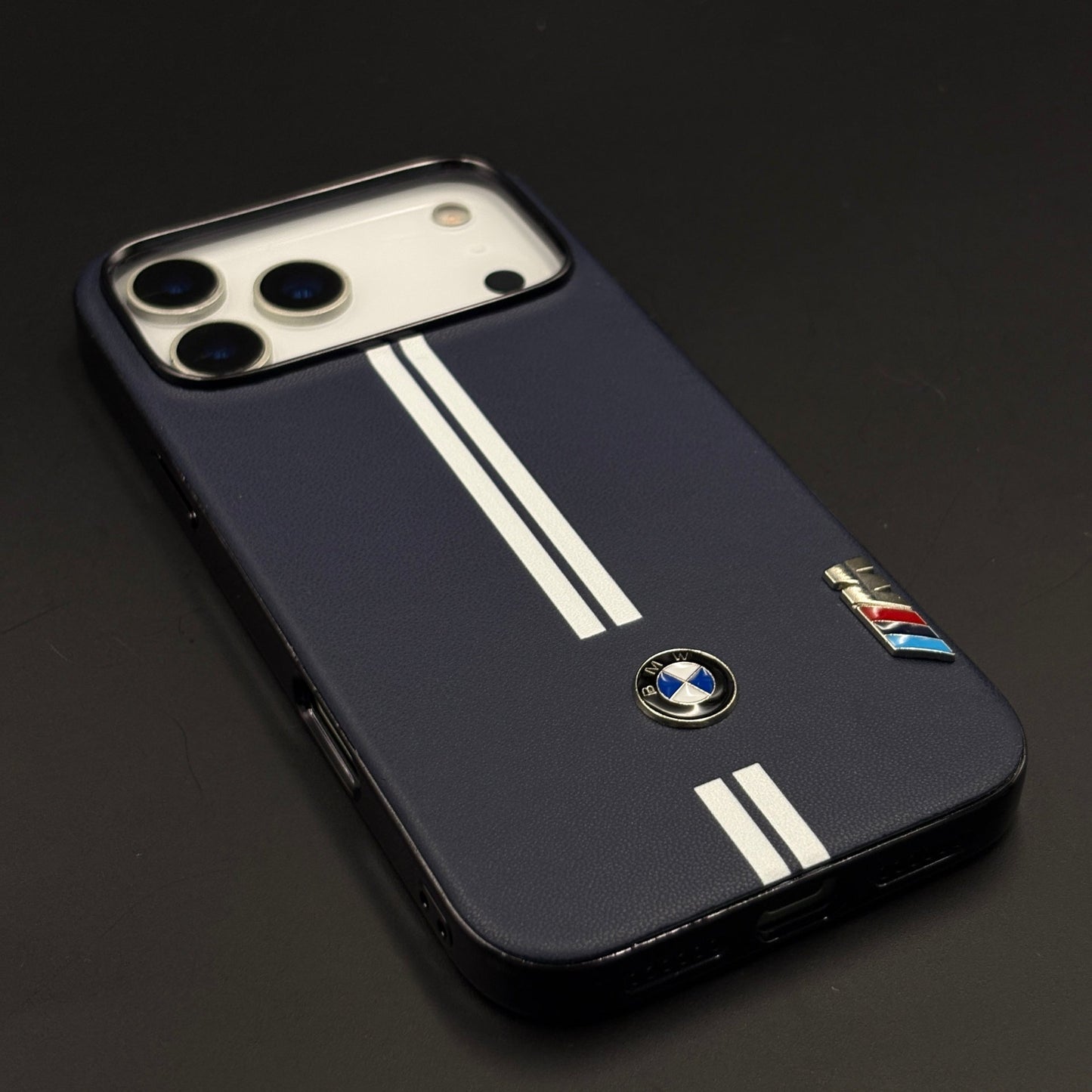 Motorsport Inspired M Performance Stripe Leather Case for iPhone 17 Series