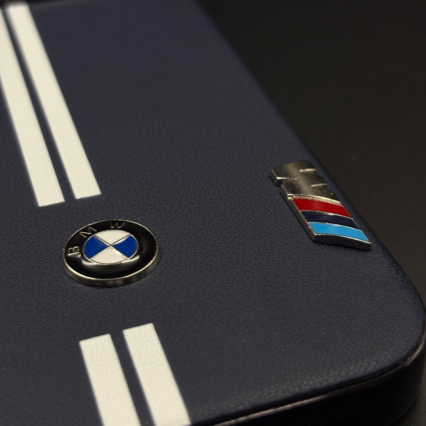 Motorsport Inspired M Performance Stripe Leather Case for iPhone 17 Series