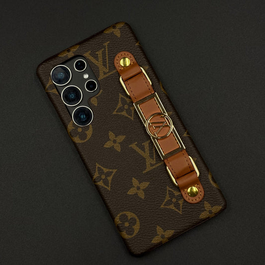 Luxury Brand Leather Case with Gold Buckle Strap for Samsung Galaxy S24 Ultra