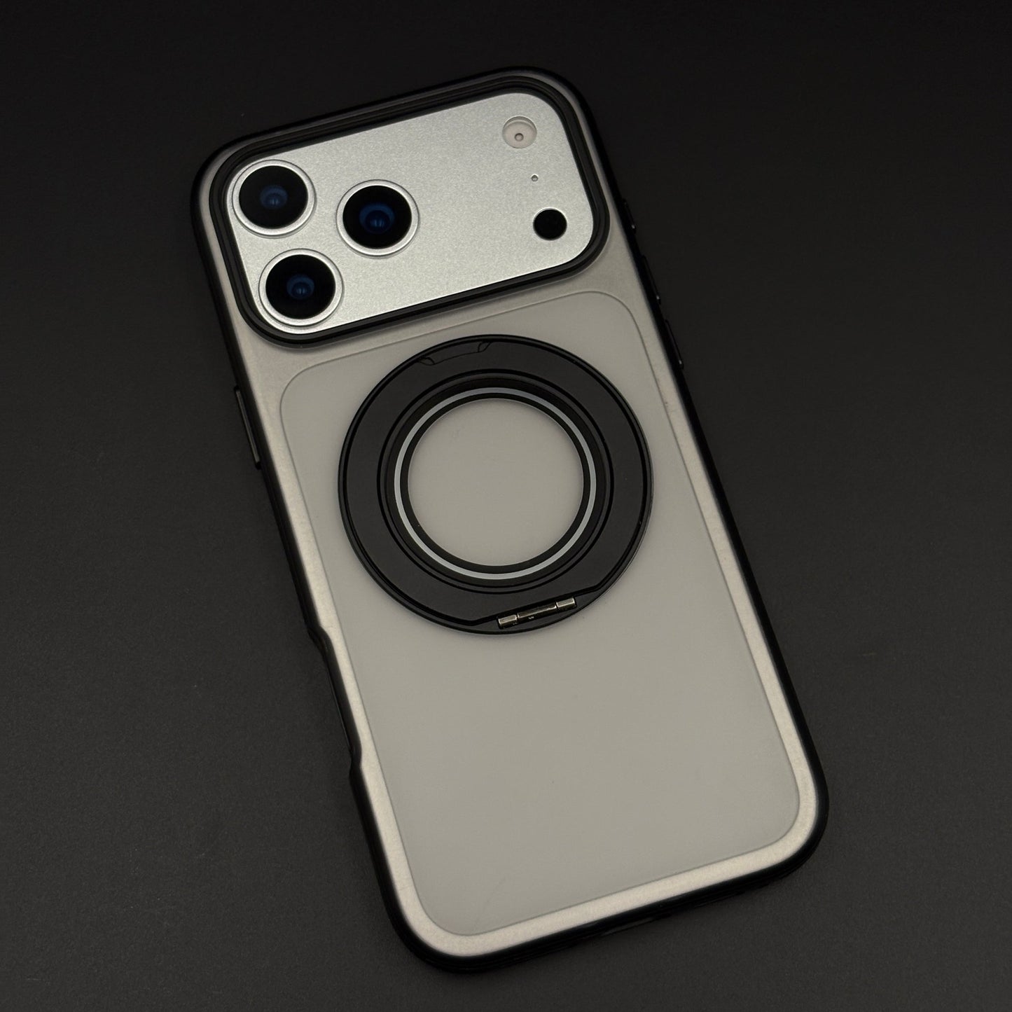 Rotating Metal Stand Clear Case for iPhone 17 Series | MagSafe Compatible Kickstand Cover