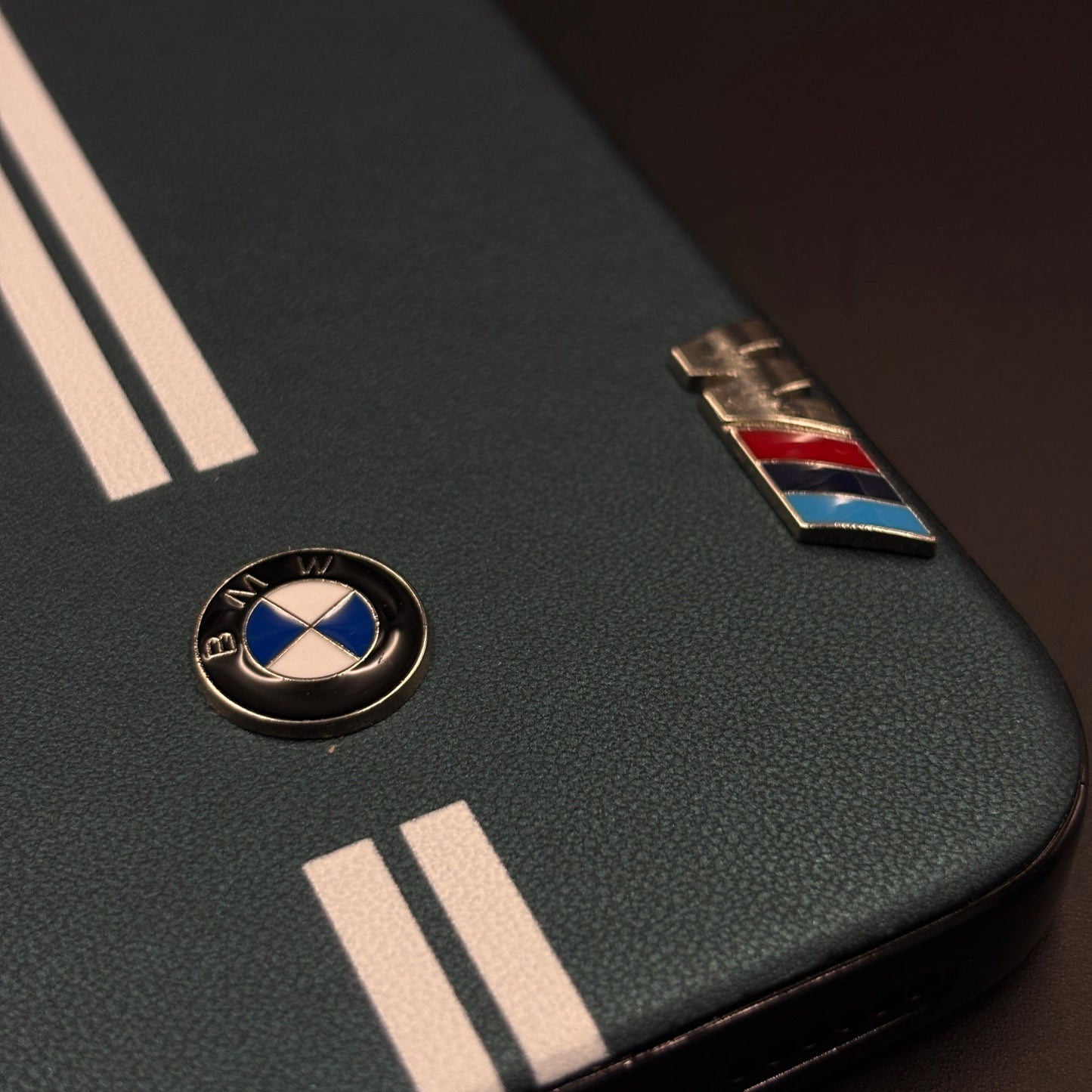 Motorsport Inspired M Performance Stripe Leather Case for iPhone 17 Series