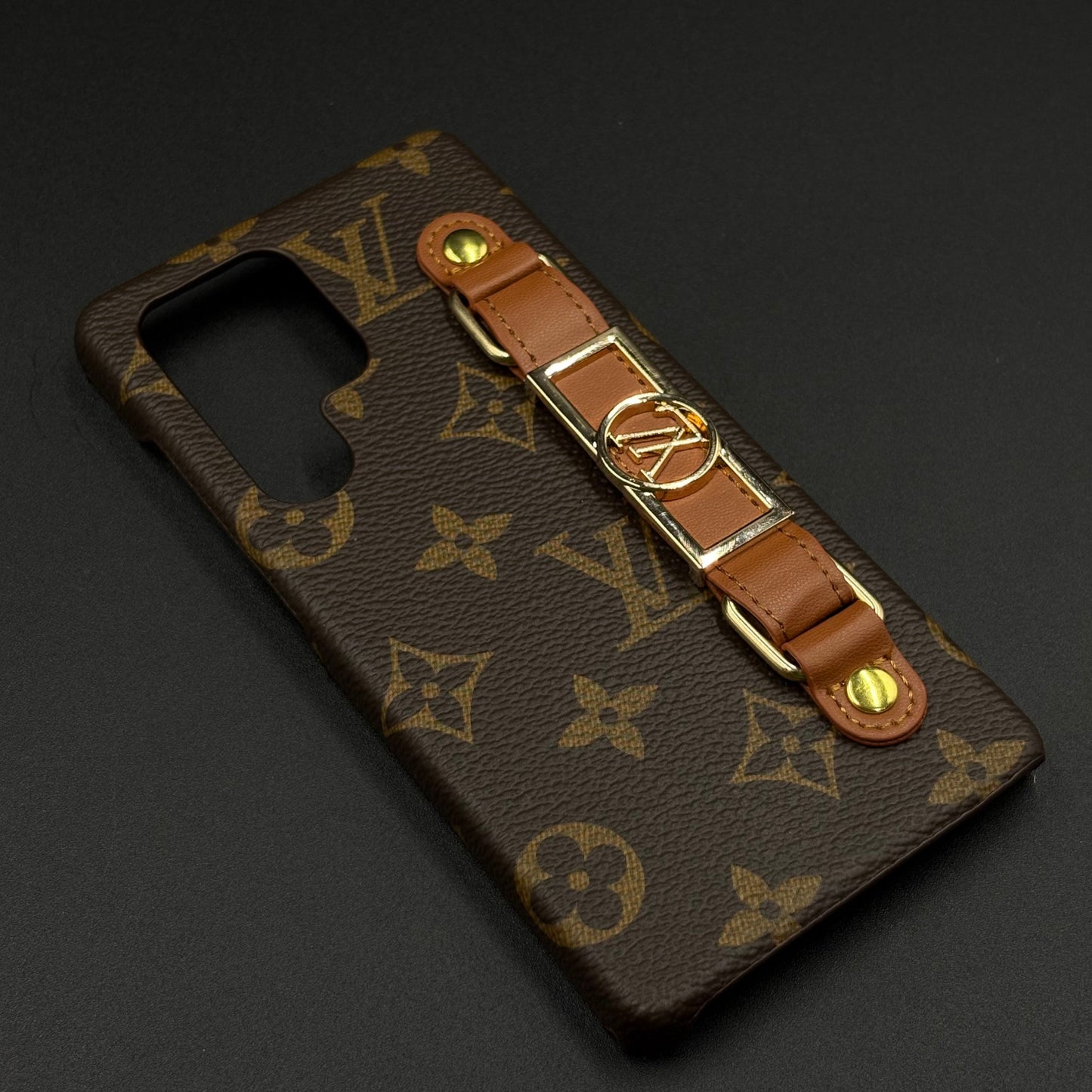 Luxury Brand Leather Case with Gold Buckle Strap for Samsung Galaxy S25 Ultra