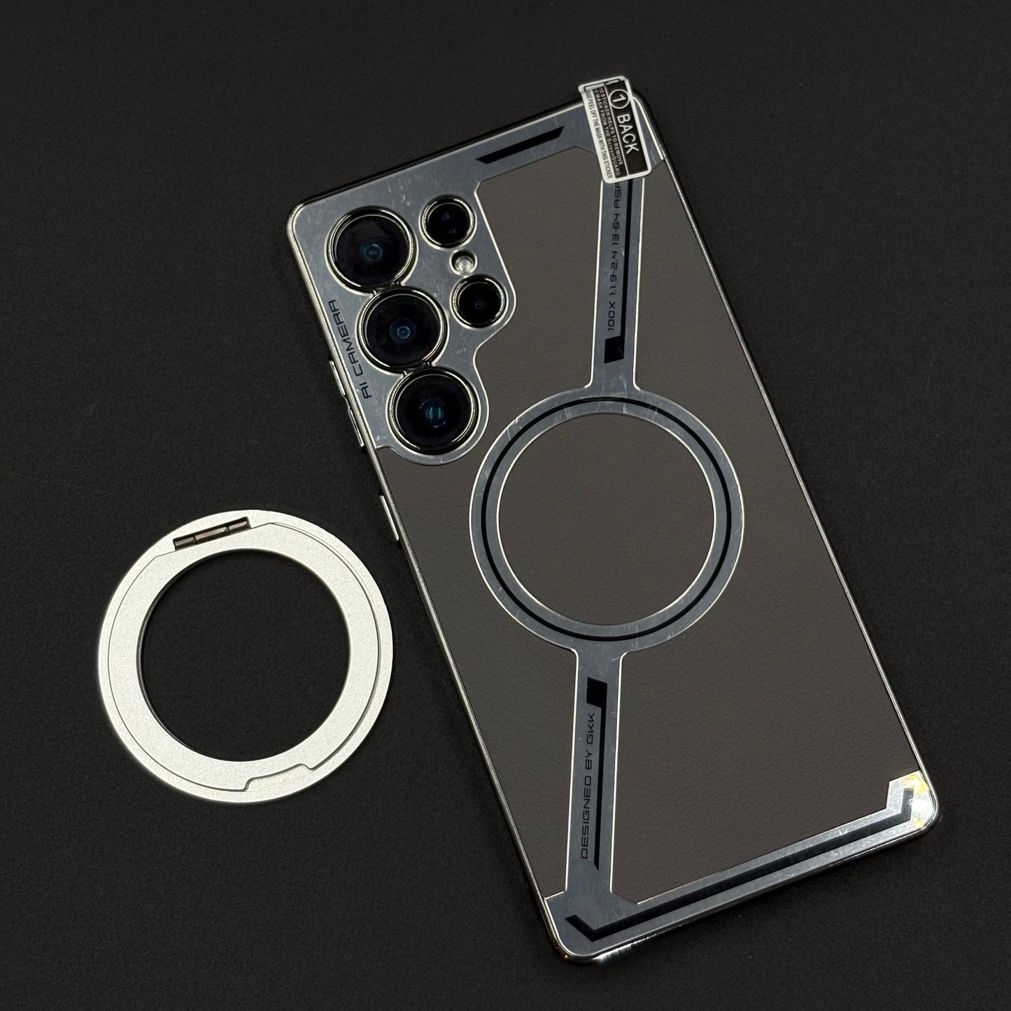 Detachable Metal Ring MagSafe Case for Samsung Galaxy S25 Ultra | Hybrid Armor Design with Magnetic Stand