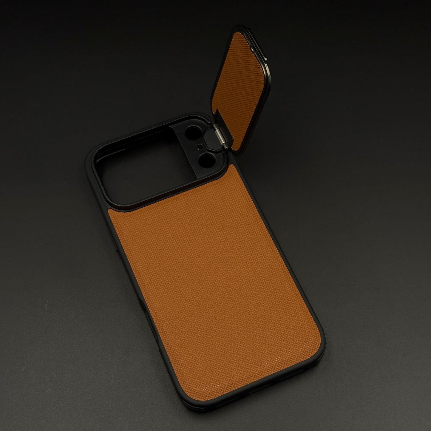 Dotted Leather Feel Case with Foldable Stand for iPhone 17 Series | Premium Grip | Kickstand Style