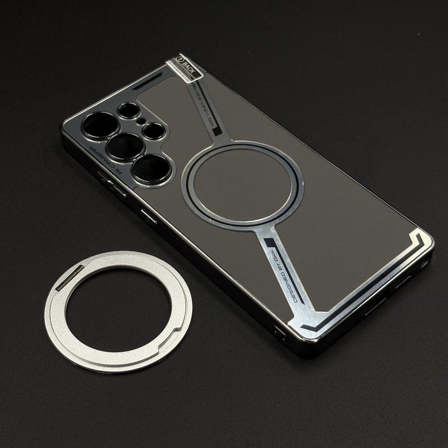 Detachable Metal Ring MagSafe Case for Samsung Galaxy S25 Ultra | Hybrid Armor Design with Magnetic Stand