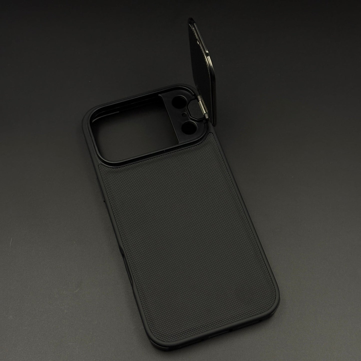 Dotted Leather Feel Case with Foldable Stand for iPhone 17 Series | Premium Grip | Kickstand Style