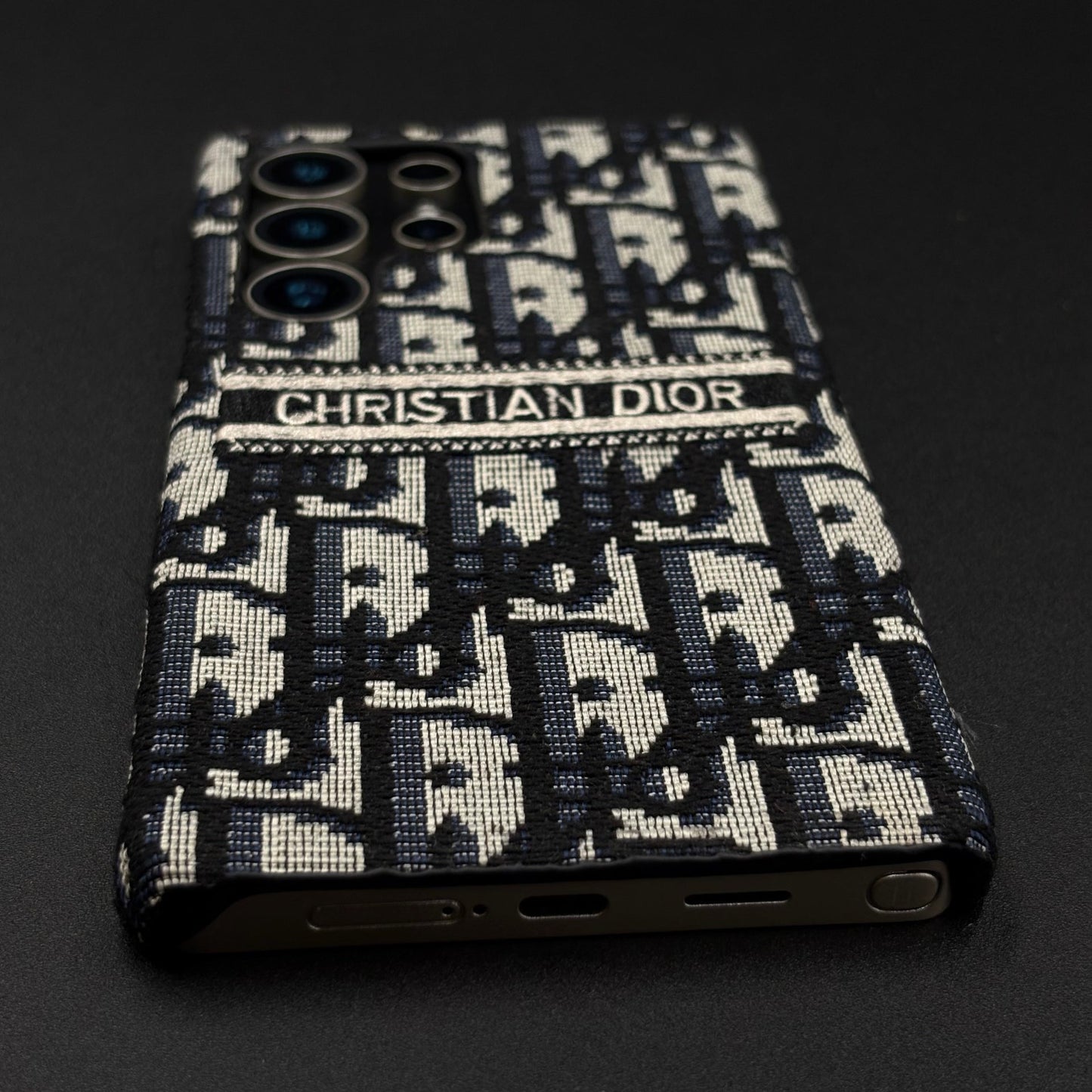 Embroidered Designer Fabric CD Case for Samsung Galaxy S25 Ultra | Sophisticated Slim Cover