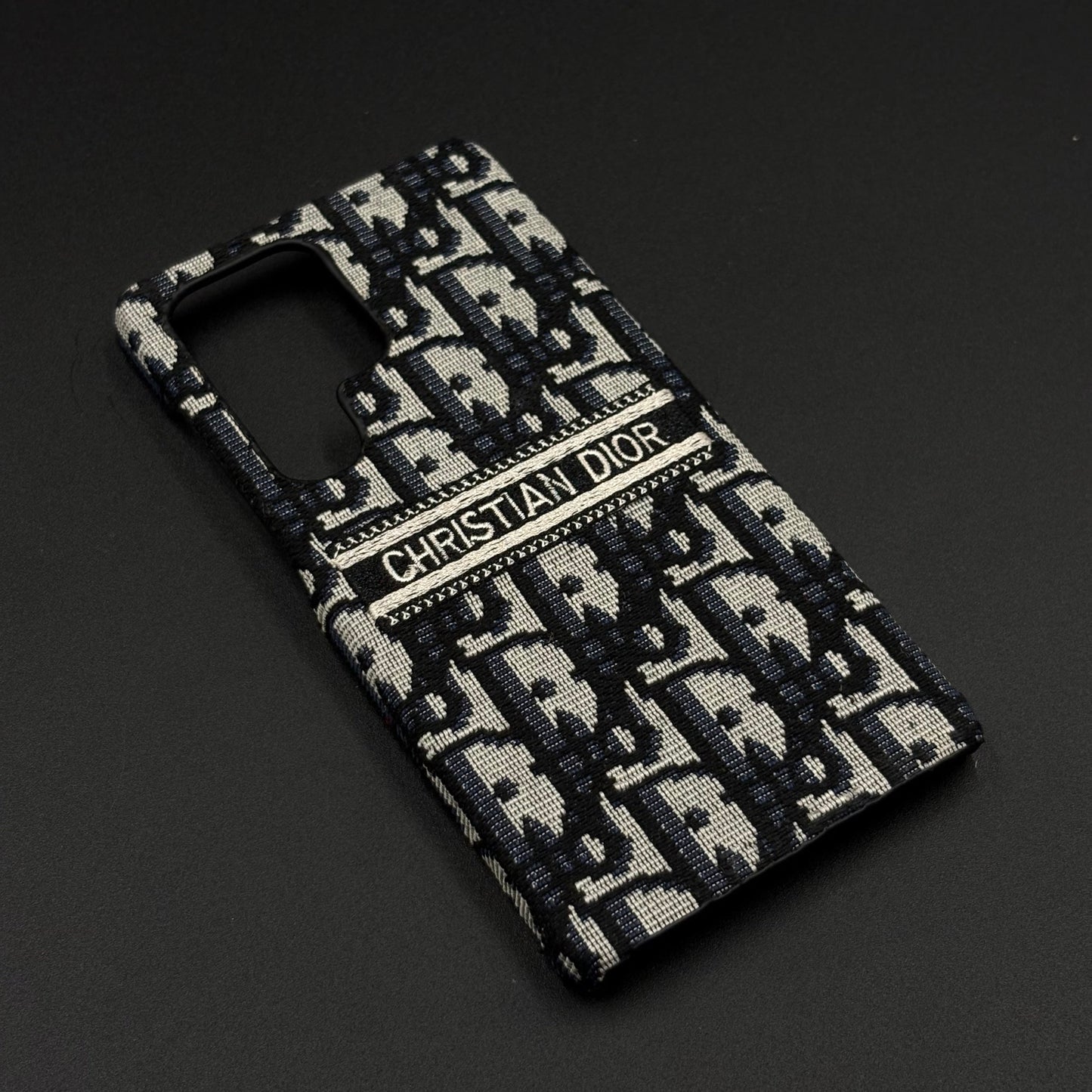 Embroidered Designer Fabric CD Case for Samsung Galaxy S24 Ultra | Sophisticated Slim Cover