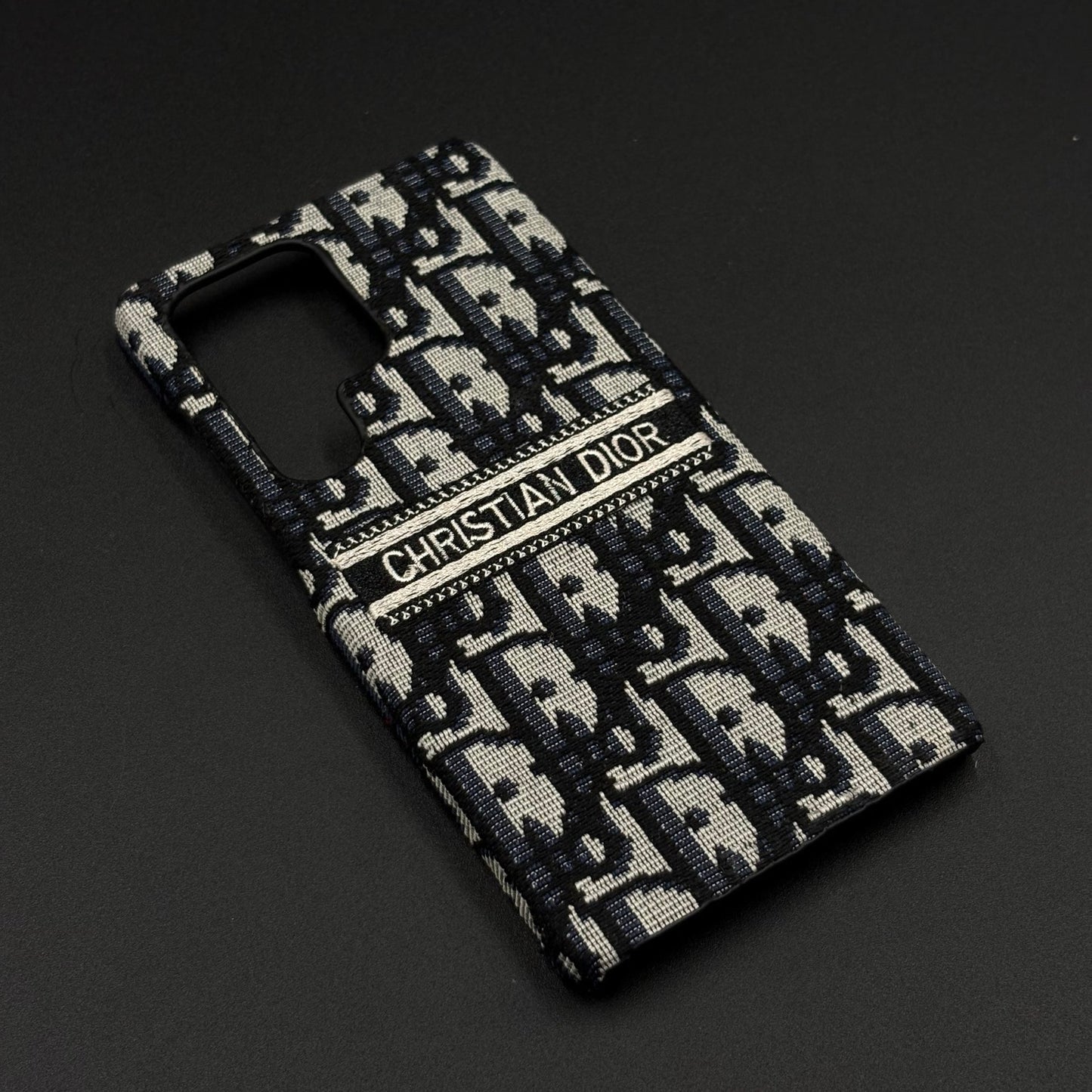 Embroidered Designer Fabric CD Case for Samsung Galaxy S24 Ultra | Sophisticated Slim Cover