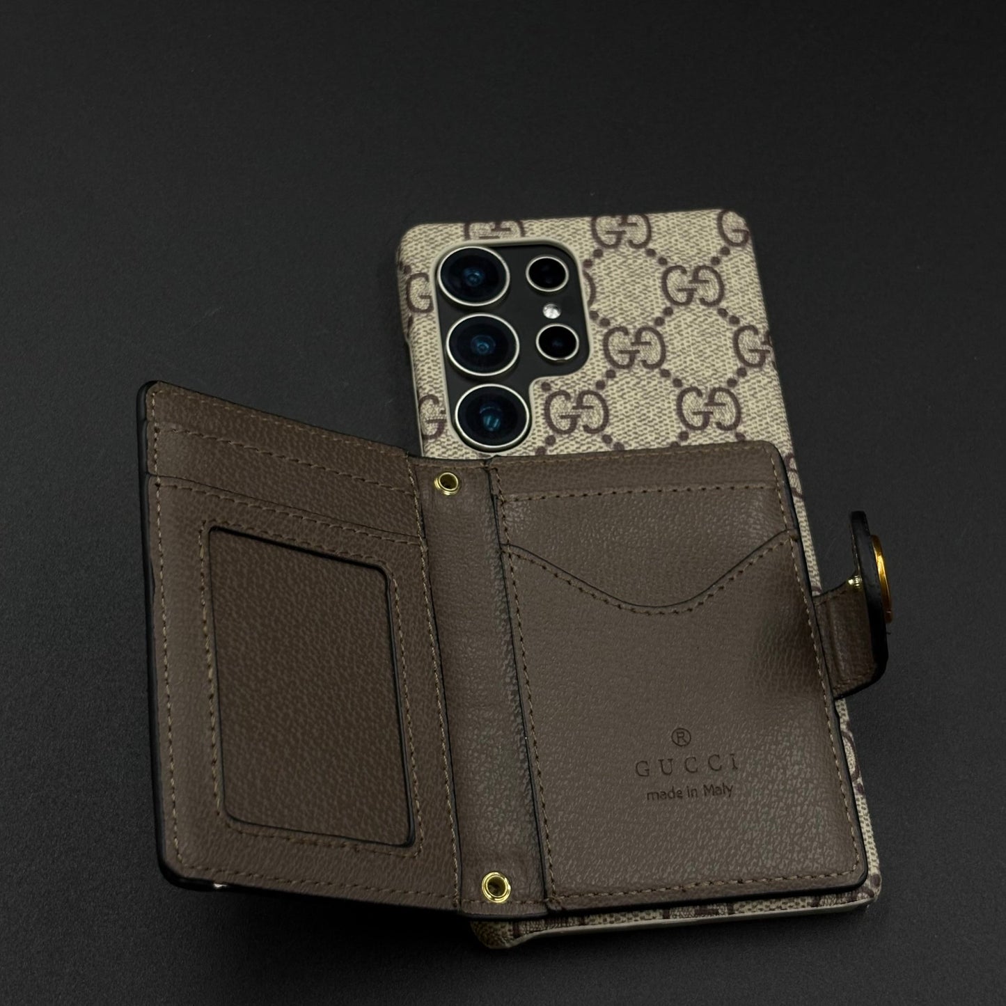 Luxury GG Wallet Case with Sling for Samsung Galaxy S25 Ultra | Crossbody Strap | Card Holder