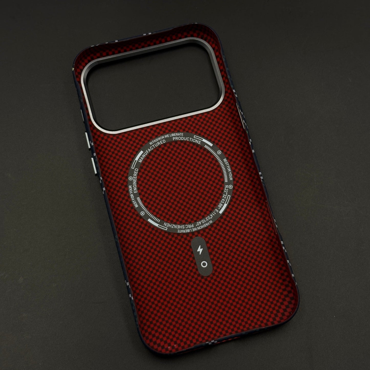 Heritage Pattern Carbon Fibre Hidden MagSafe Case with Camera Kickstand for iPhone 17 Series