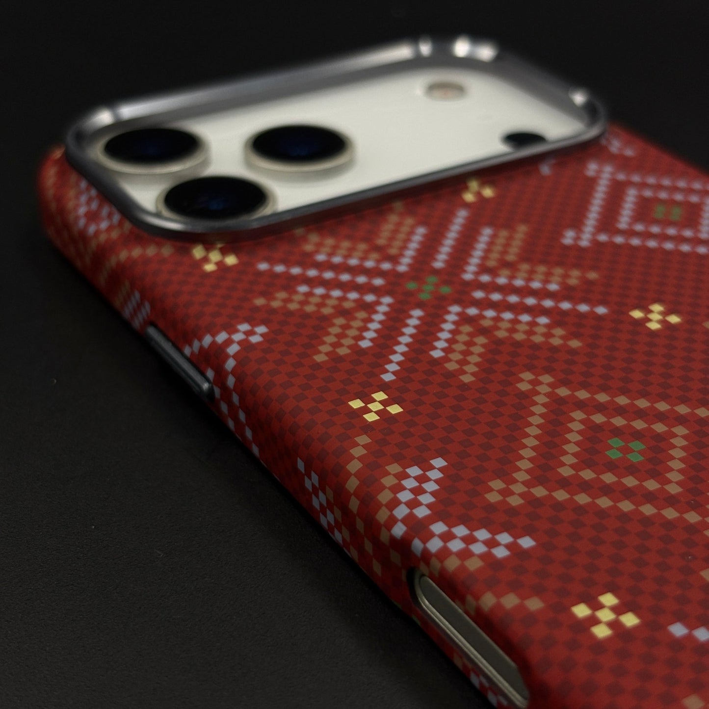 Heritage Pattern Carbon Fibre Hidden MagSafe Case with Camera Kickstand for iPhone 17 Series