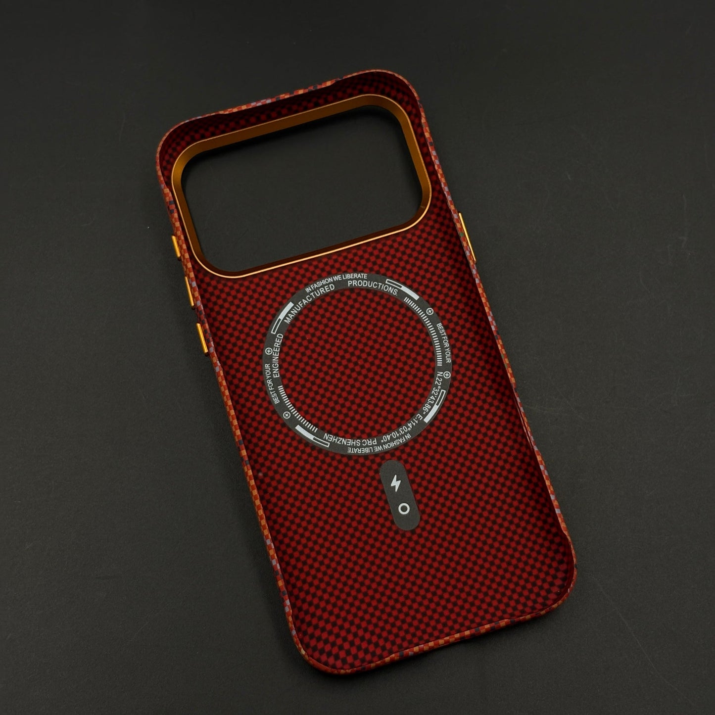 Heritage Pattern Carbon Fibre Hidden MagSafe Case with Camera Kickstand for iPhone 17 Series