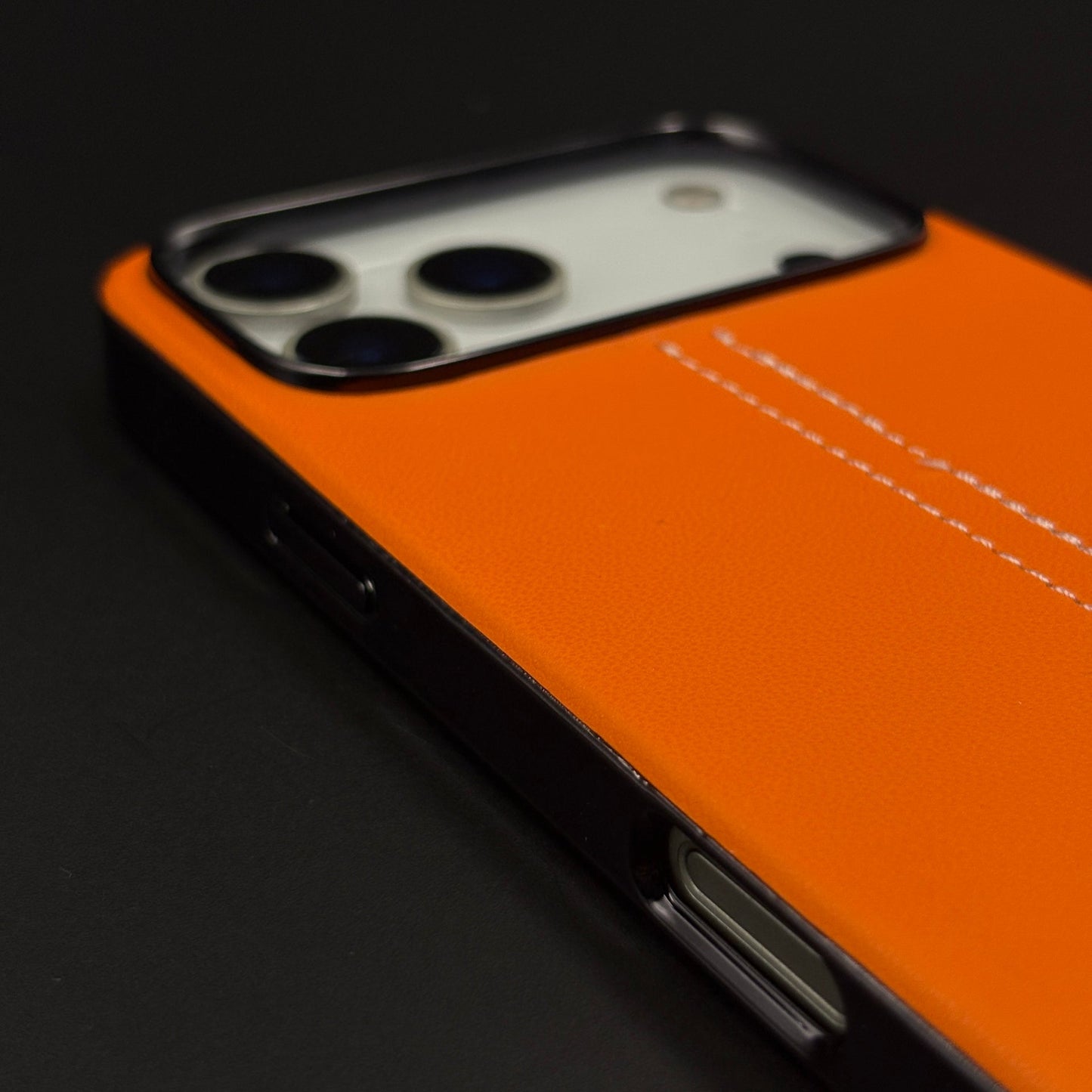 Motor Racing Inspired Merc Stitched Leather Case for iPhone 17 Series
